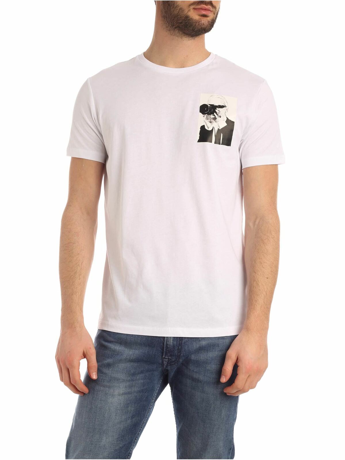 Karl Legend T-shirt in white 75509050122410 (KARL LAGERFELD / Tシャツ・カットソー ) | KARL LAGERFELD (カール・ラガーフェルド)
