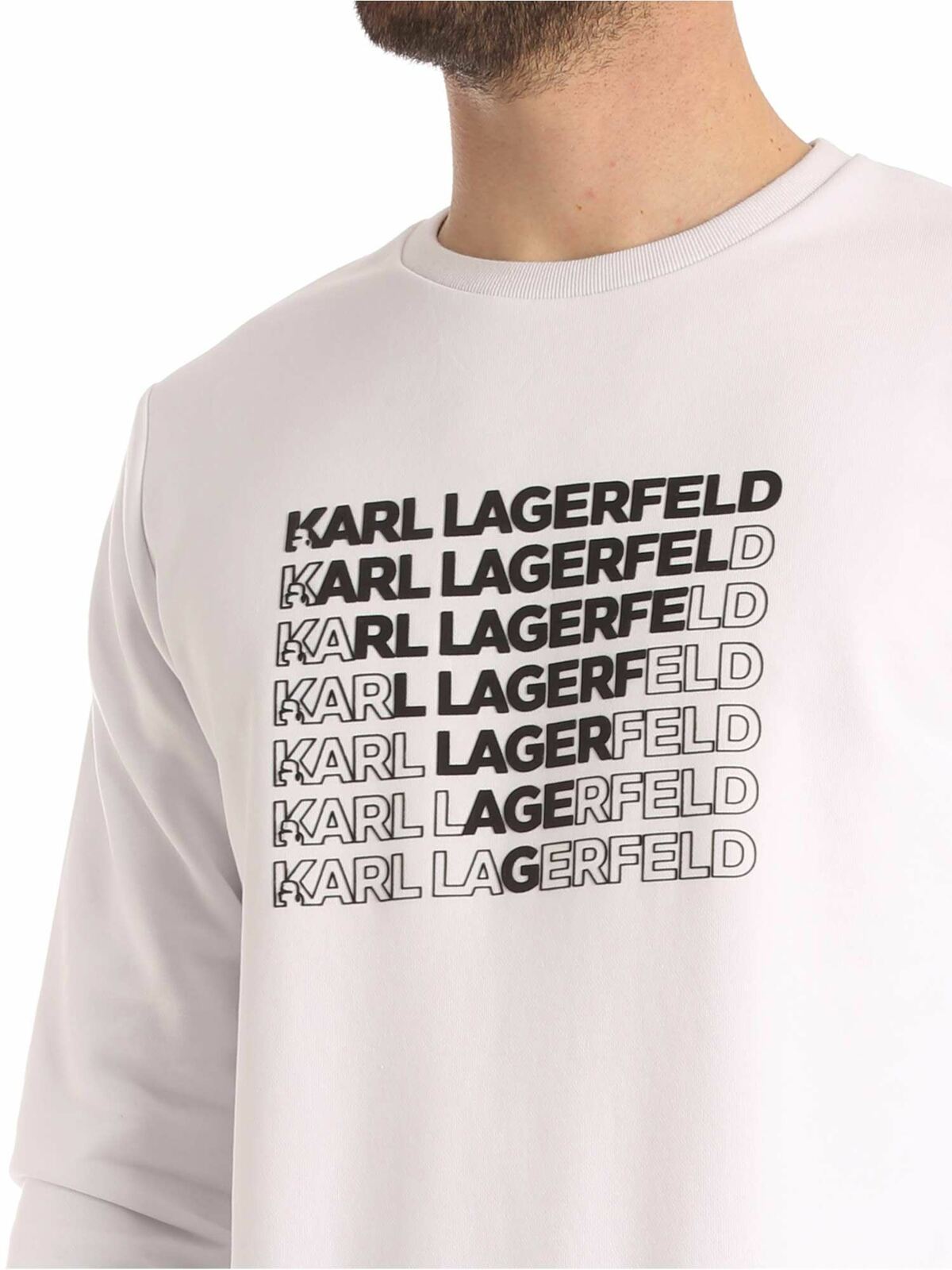 Karl Triangle logo sweatshirt in white 70501850190010 (KARL LAGERFELD / スウェット・フーディー ) | KARL LAGERFELD (カール・ラガーフェルド)(3)