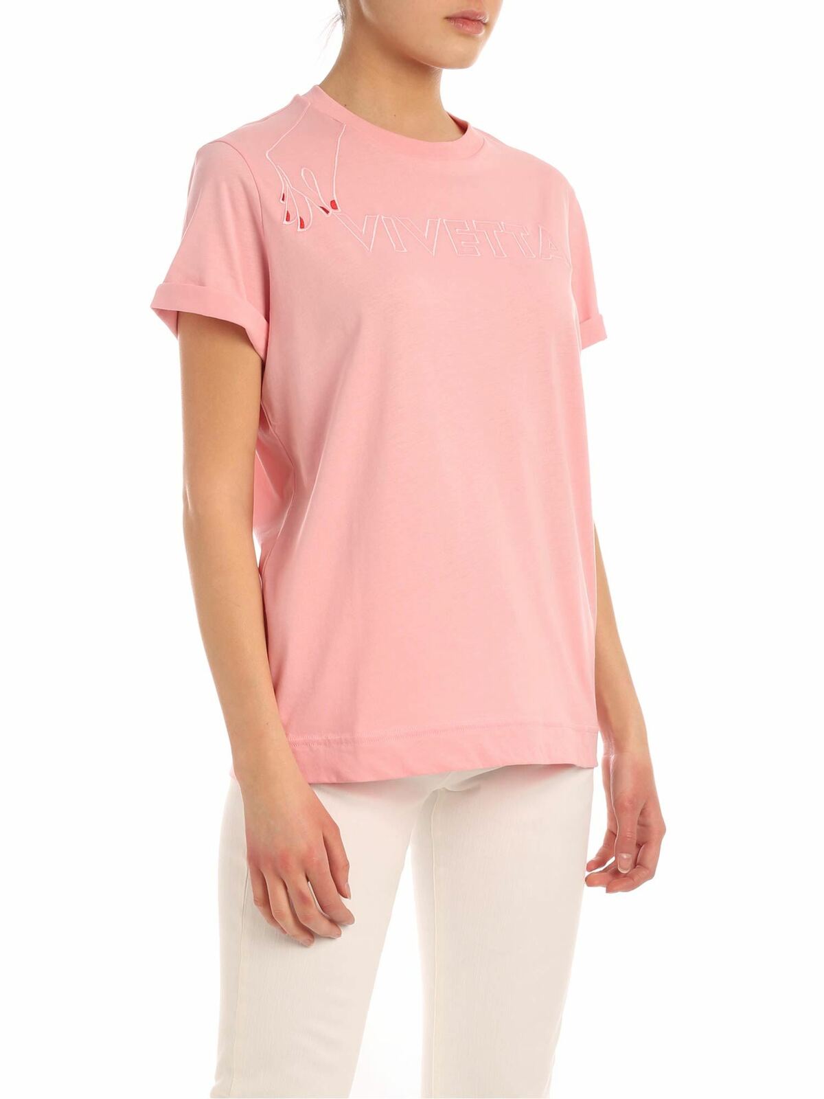 Vivietta Hand T-shirt in pink 20EV2M0F07163314421 (VIVETTA / Tシャツ・カットソー ) | VIVETTA (ヴィヴェッタ)(1)