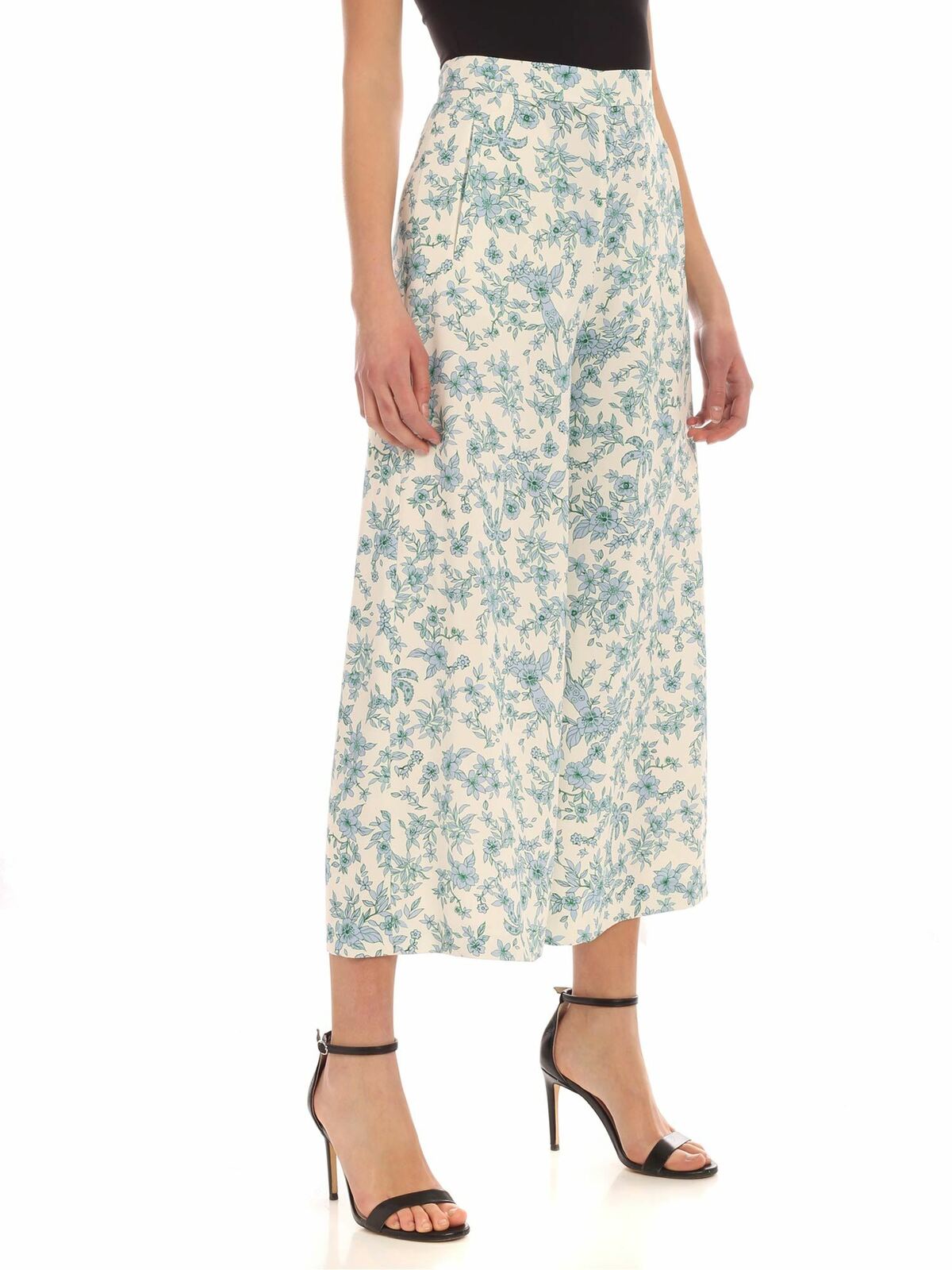 Floral print palazzo pants in white 20EV2M0B0525310SAX1 (VIVETTA / パンツ ) | VIVETTA (ヴィヴェッタ)(1)