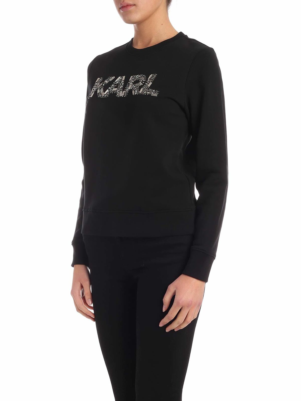 Karl Oui crewneck sweatshirt in black 96KW1828999 (KARL LAGERFELD / スウェット・フーディー ) | KARL LAGERFELD (カール・ラガーフェルド)(1)