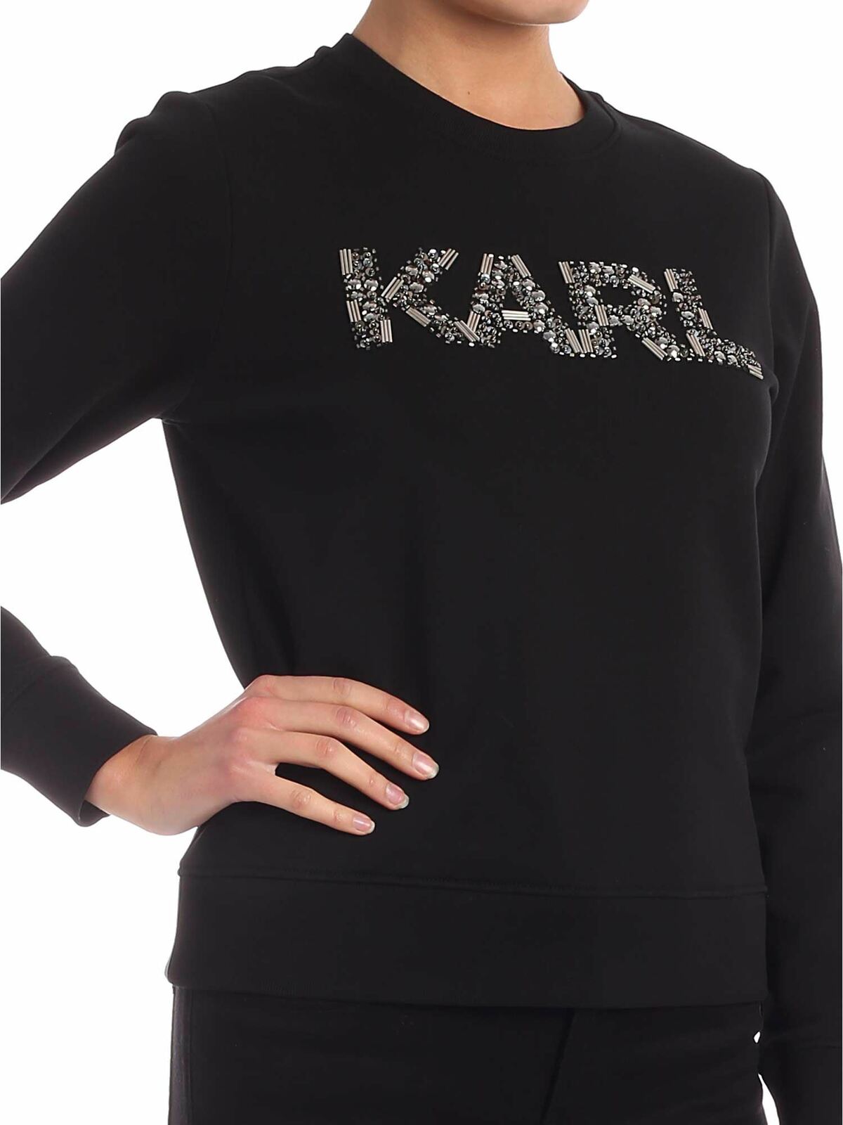 Karl Oui crewneck sweatshirt in black 96KW1828999 (KARL LAGERFELD / スウェット・フーディー ) | KARL LAGERFELD (カール・ラガーフェルド)(3)