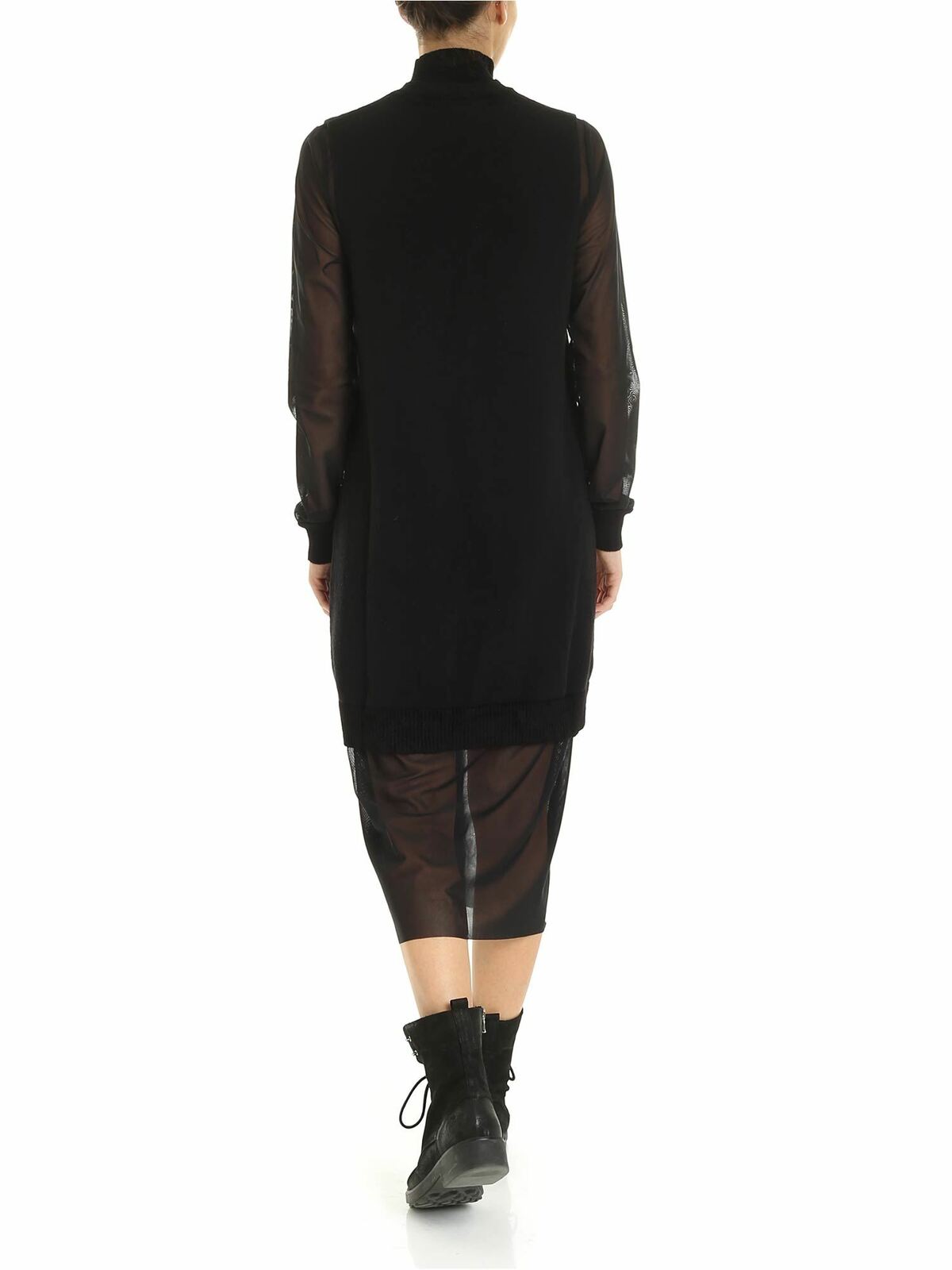Knitted and tulle dress in black 558917RNK151000 (McQ / ワンピース・ドレス・オールインワン ) | McQ (マックキュー)(2)