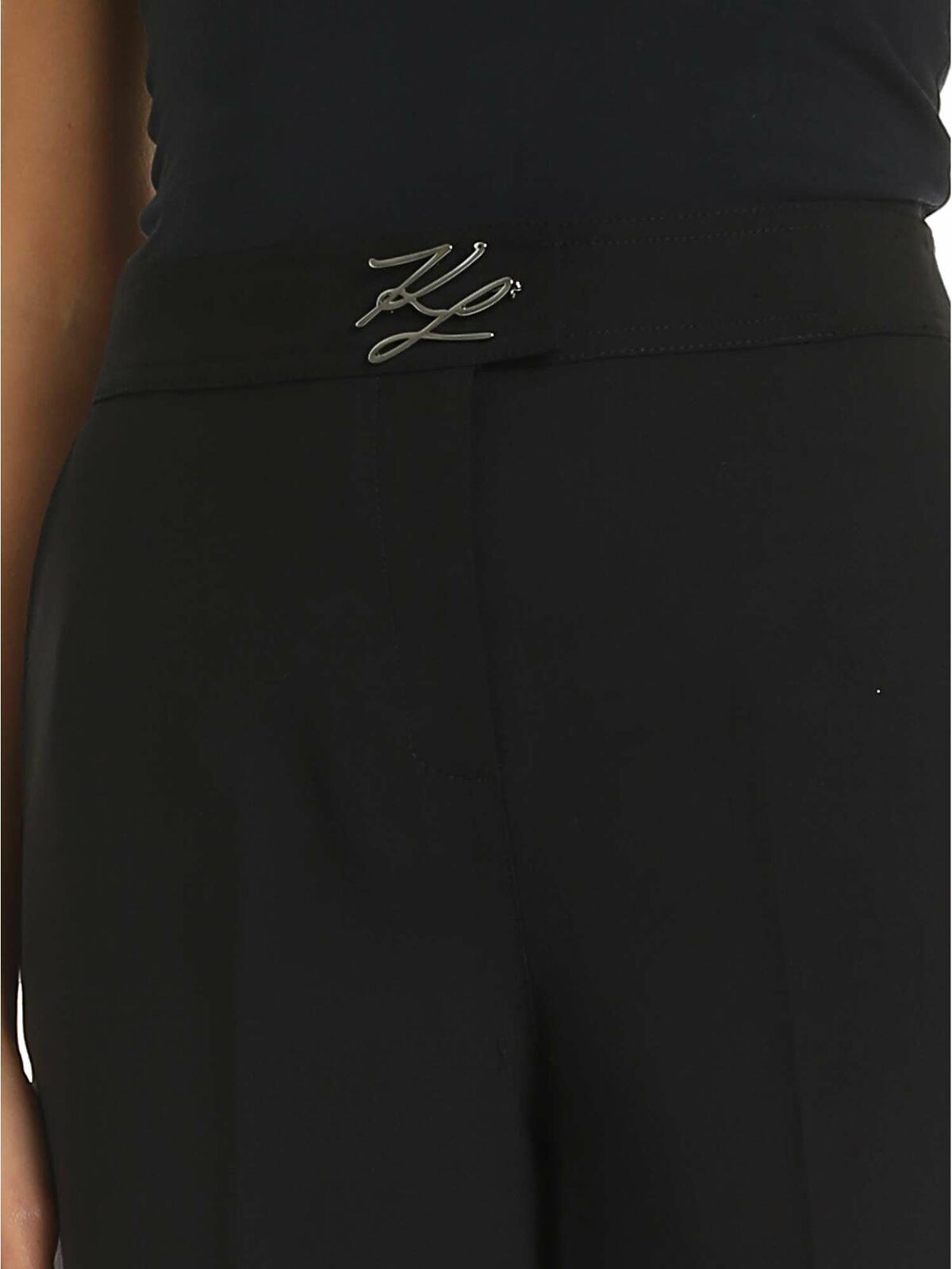 Wide trousers with logo in black 96KW1006999 (KARL LAGERFELD / パンツ ) | KARL LAGERFELD (カール・ラガーフェルド)(3)