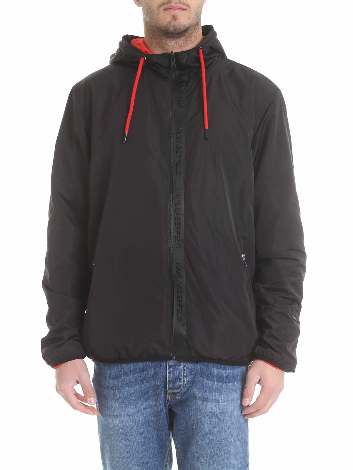 Reversible jacket in black technical fabric 505014591915990 (KARL LAGERFELD / カジュアルジャケット ) | KARL LAGERFELD (カール・ラガーフェルド)