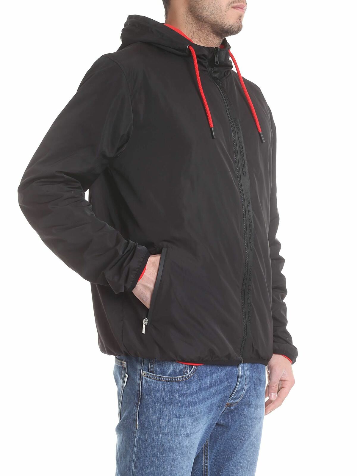 Reversible jacket in black technical fabric 505014591915990 (KARL LAGERFELD / カジュアルジャケット ) | KARL LAGERFELD (カール・ラガーフェルド)(1)