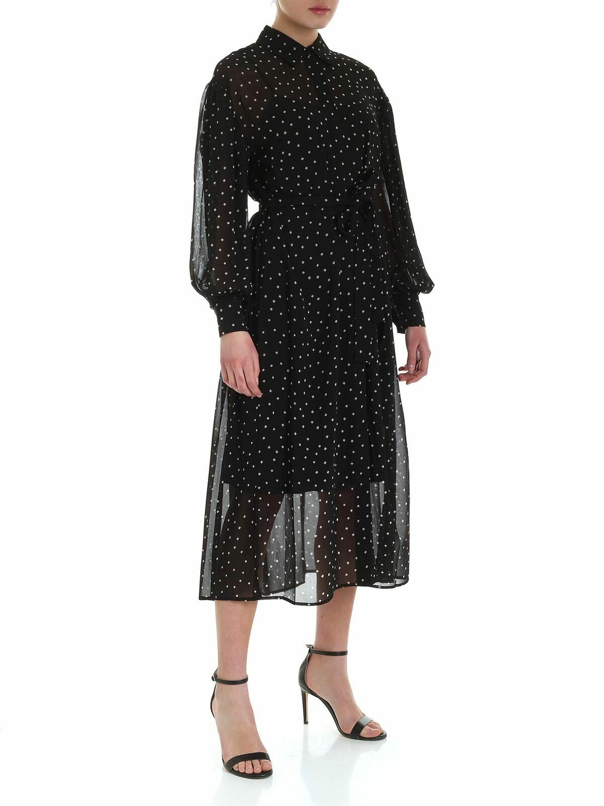 Shirt dress in black P0AD0EQLBFJ (DKNY / ワンピース・ドレス・オールインワン ) | DKNY (ディーケーエヌワイ)(1)