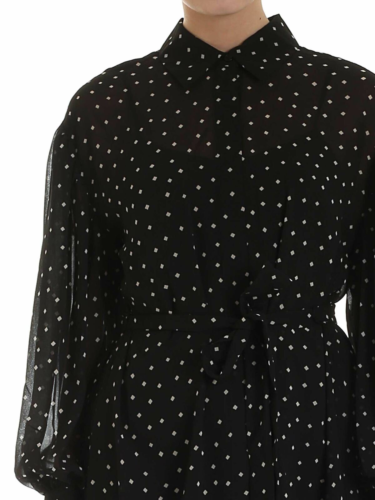 Shirt dress in black P0AD0EQLBFJ (DKNY / ワンピース・ドレス・オールインワン ) | DKNY (ディーケーエヌワイ)(3)