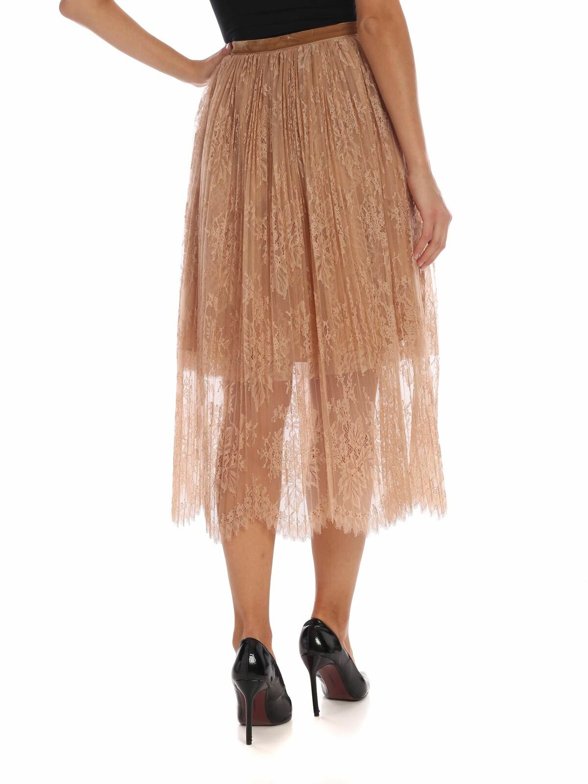 Midi-skirt in nude colored rebrodé lace 19IV2S0C10152984201 (VIVETTA / スカート ) | VIVETTA (ヴィヴェッタ)(2)