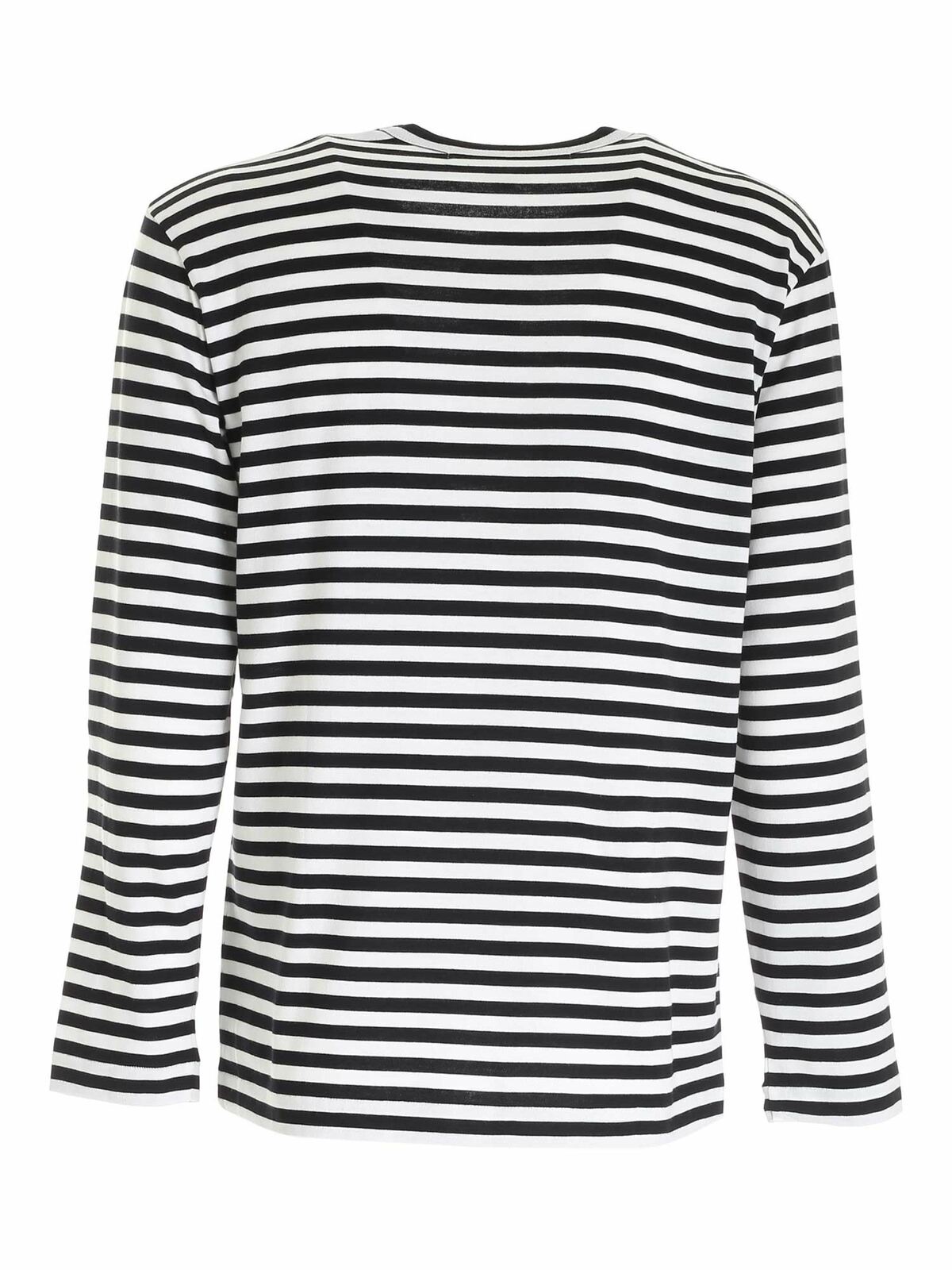 Striped long sleeves T-shirt in white AZT1640511 (PLAY Comme Des Garçons / Tシャツ・カットソー ) | PLAY Comme Des Garçons (プレイ コムデギャルソン)(1)