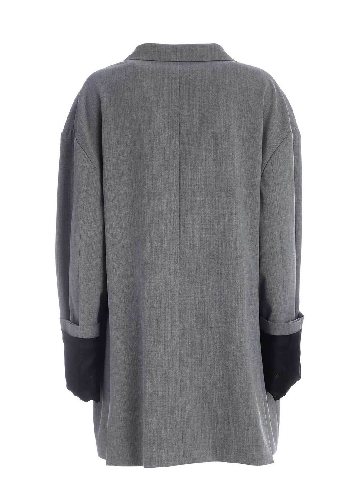 Maxi lapels oversize jacket in grey 052155430497 (MOSCHINO / ブレザー・ジャケット ) | MOSCHINO (モスキーノ)(1)