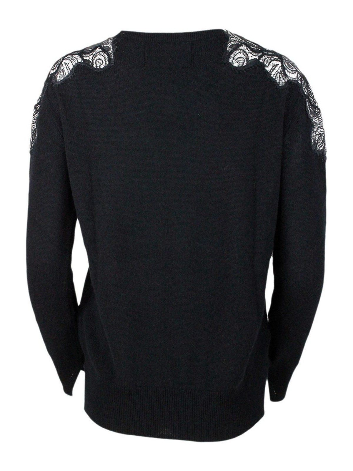 Lace trimmed cashmere sweater D415M300APPYUB4120 (ERMANNO SCERVINO / ニット・セーター・カーディガン ) | ERMANNO SCERVINO (エルマンノ シェルヴィーノ)(1)