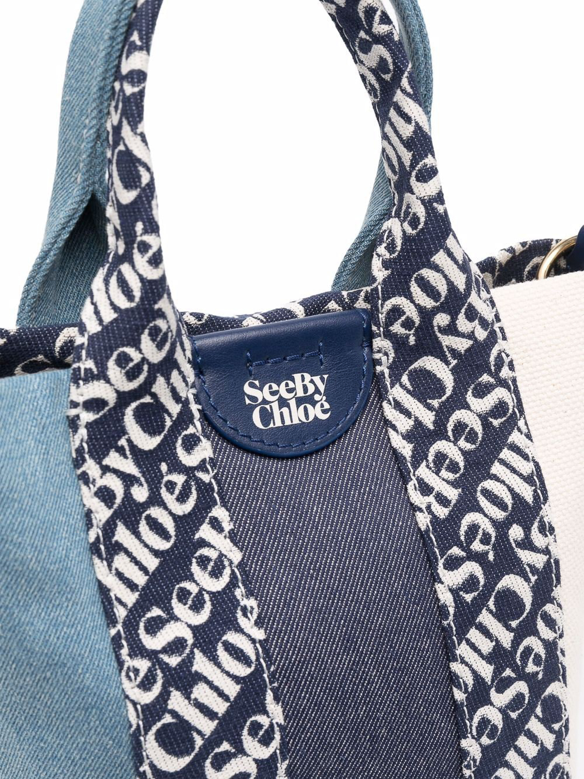 Leather and cotton tote CHS22USB68B0549Q (See By Chloé / トートバッグ ) | See By Chloé (シーバイクロエ)(2)