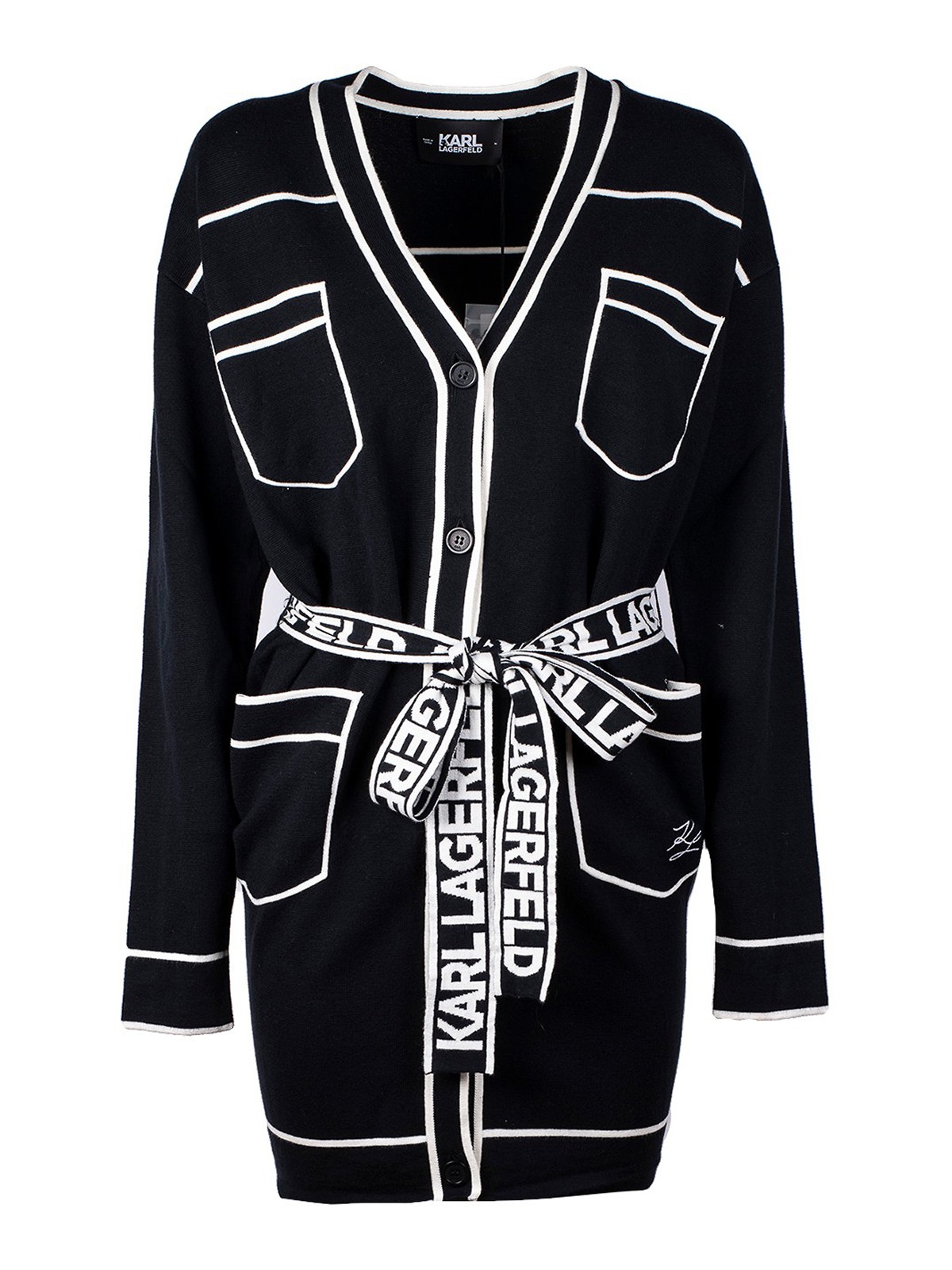 Belted cardigan 221W2003998 (KARL LAGERFELD / ニット・セーター・カーディガン ) | KARL LAGERFELD (カール・ラガーフェルド)