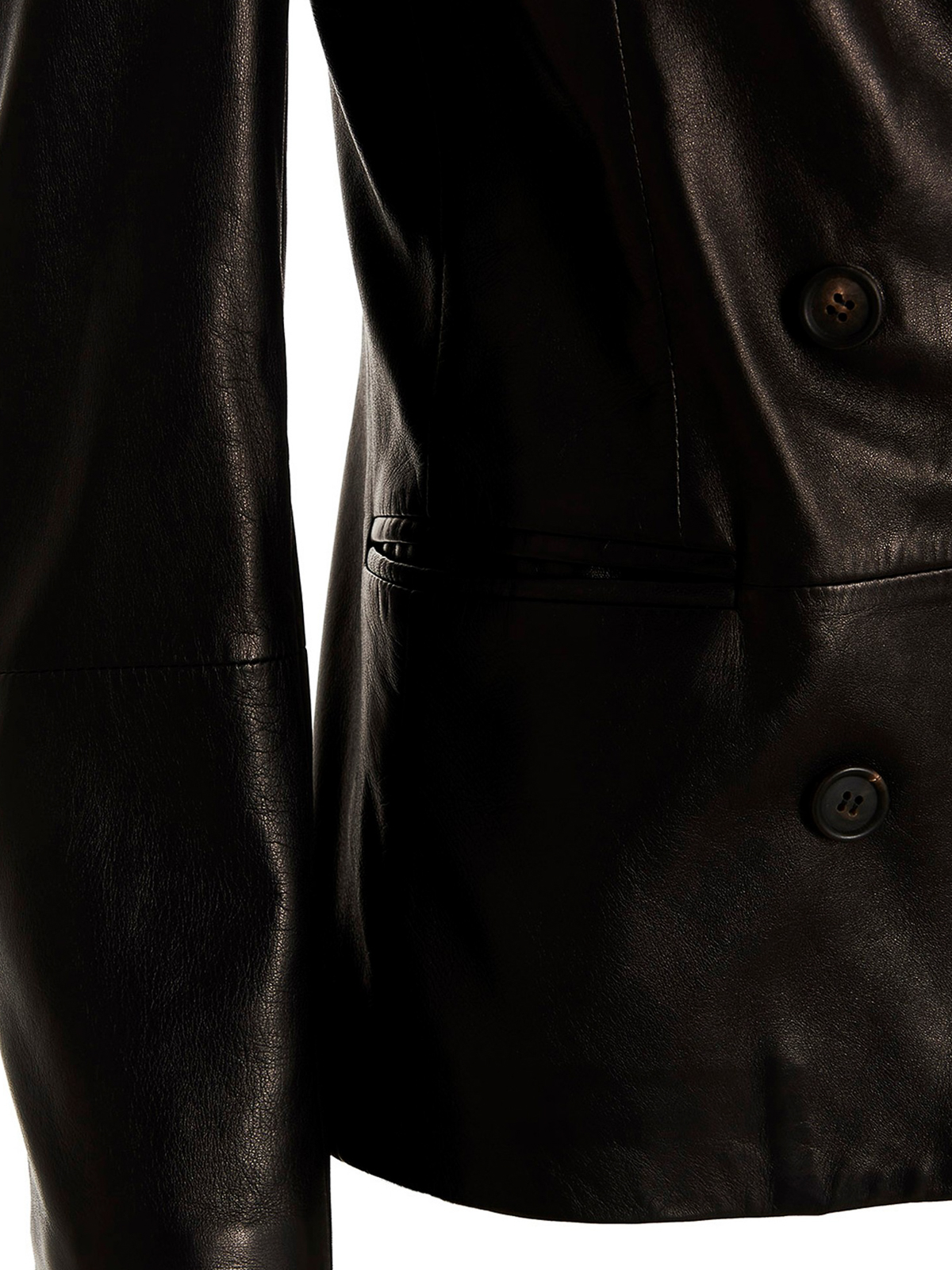 Double-breasted leather blazer jacket MPNPI2374C101 (Brunello Cucinelli / レザー&ファージャケット・コート ) | Brunello Cucinelli (ブルネロ・クチネリ)(3)