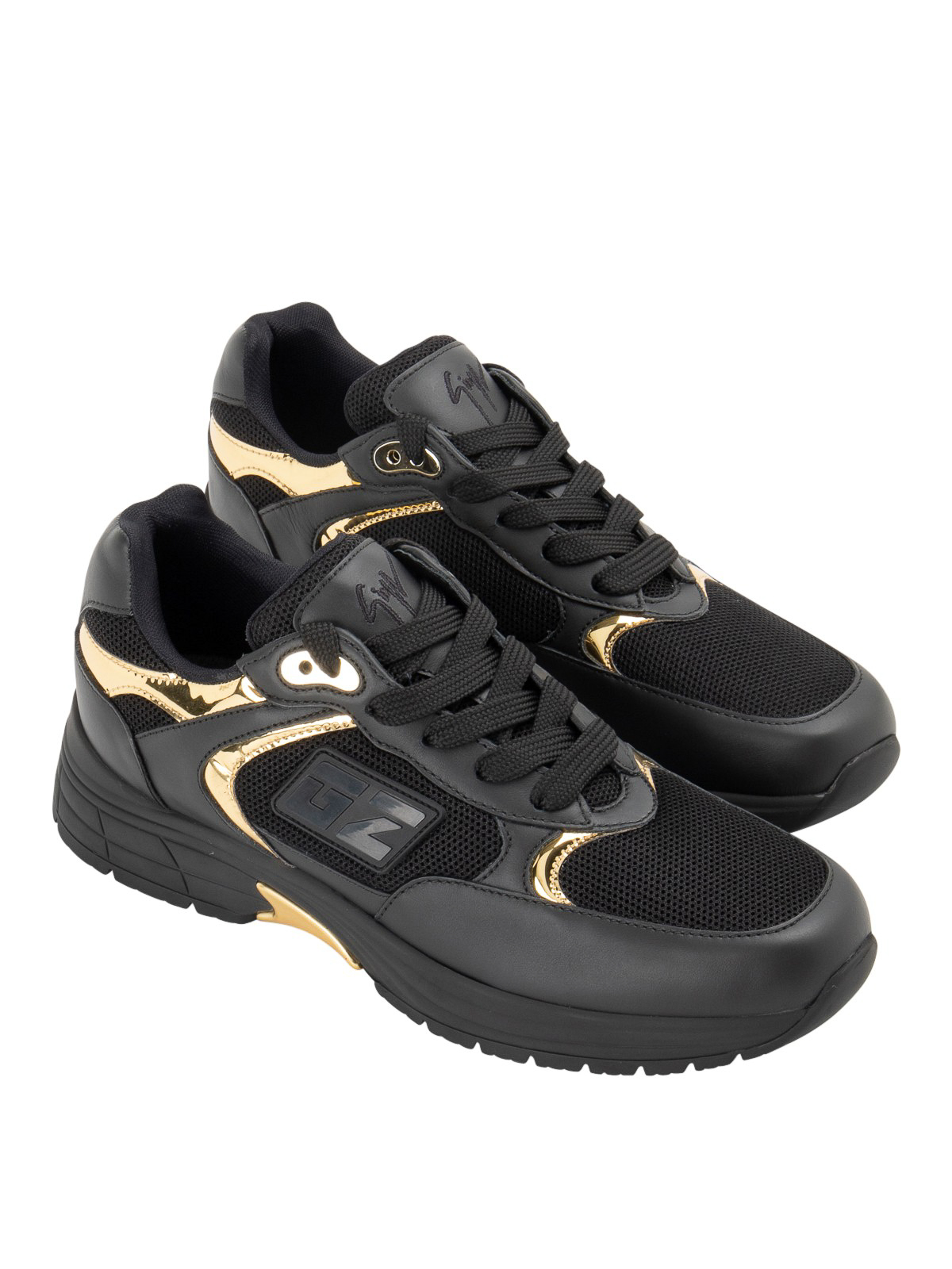 Black leather blend sneakers RU20041NERO (GIUSEPPE ZANOTTI / スニーカー ) | GIUSEPPE ZANOTTI (ジュゼッペ ザノッティ)(1)