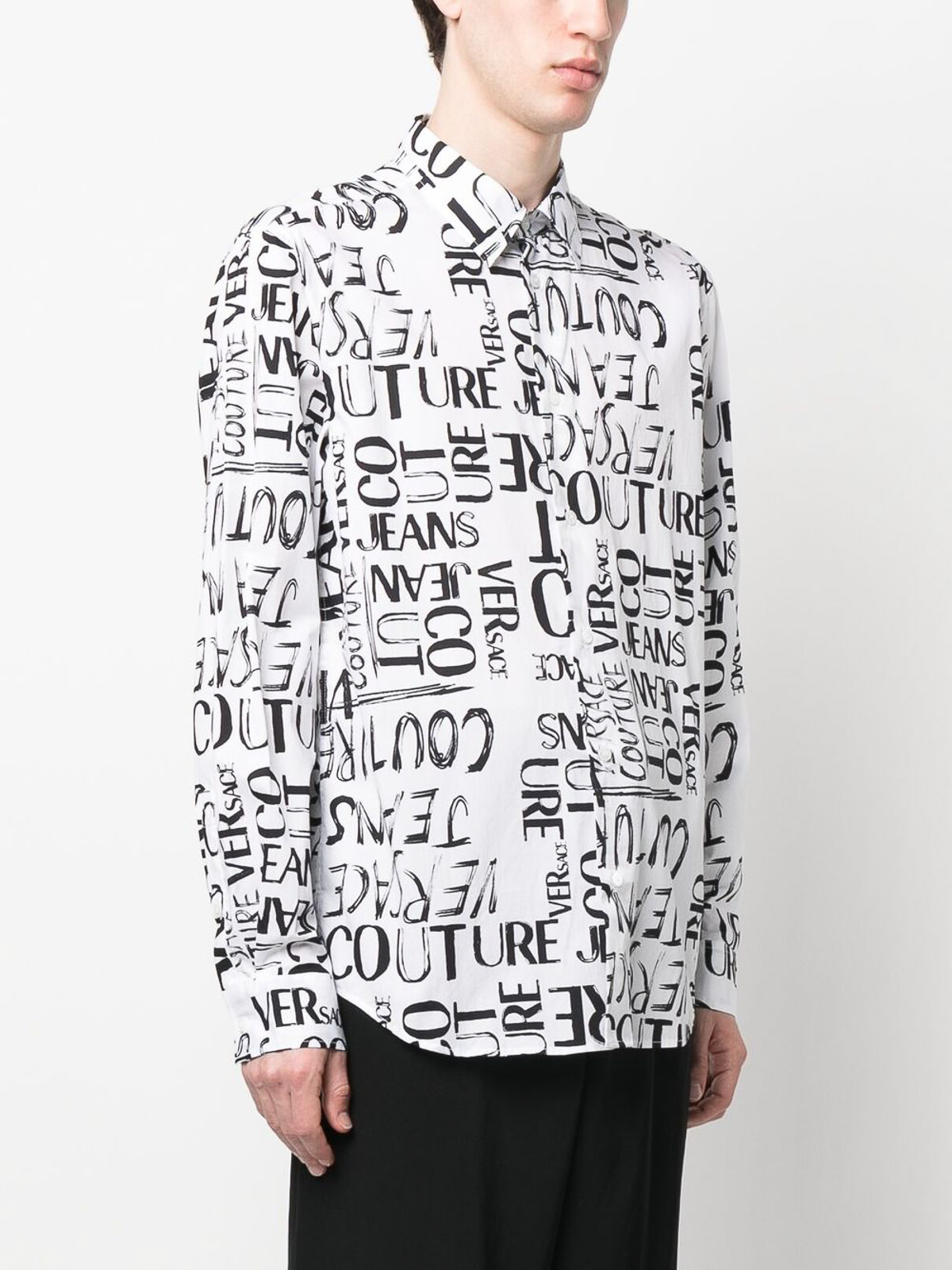 Flocked-logo long-sleeve shirt 74GAL2R2NS210003 (VERSACE JEANS COUTURE / シャツ・ブラウス ) | VERSACE JEANS COUTURE (ヴェルサーチェ ジーンズ クチュール)(2)