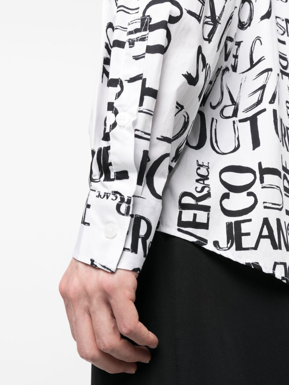 Flocked-logo long-sleeve shirt 74GAL2R2NS210003 (VERSACE JEANS COUTURE / シャツ・ブラウス ) | VERSACE JEANS COUTURE (ヴェルサーチェ ジーンズ クチュール)(4)