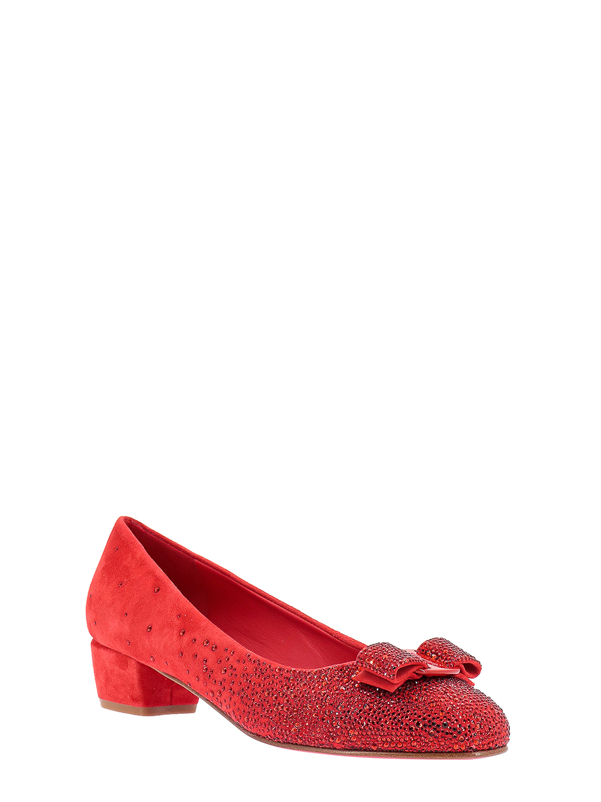 Suede dcollet with rhinestone detail 01F609761507ROSSO (FERRAGAMO / パンプス・ハイヒール ) | FERRAGAMO (フェラガモ)(1)
