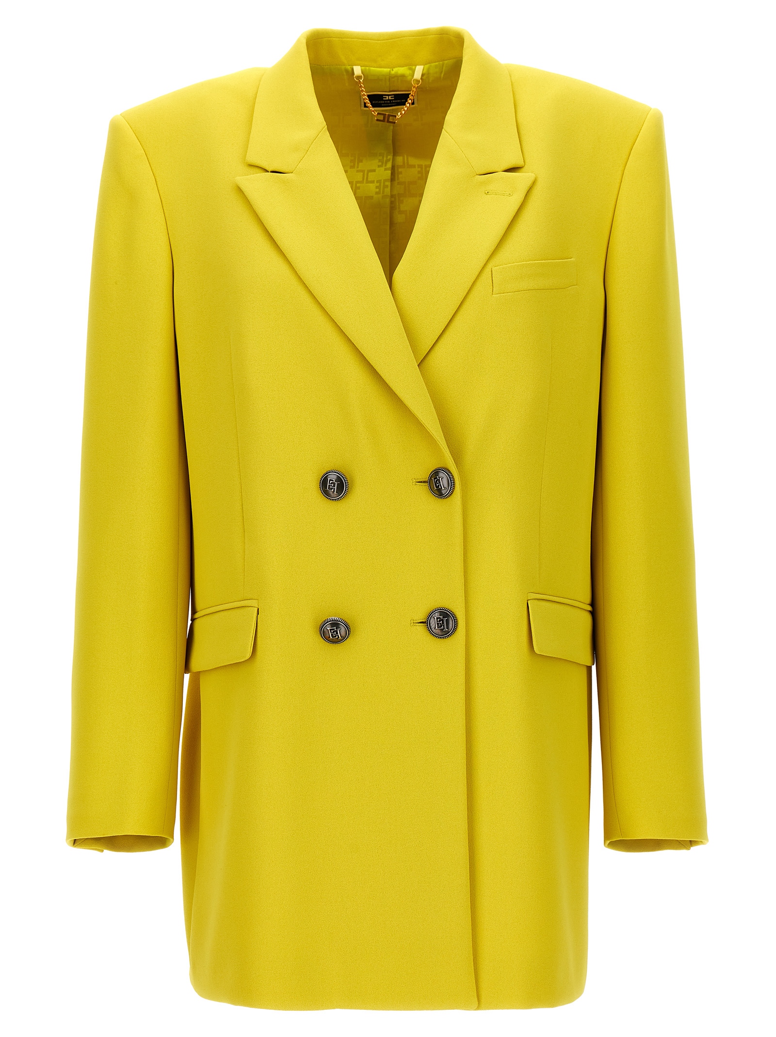 Logo button double-breasted blazer GI09542E2271 (Elisabetta Franchi / スーツ・ジャケット ) | Elisabetta Franchi (エリザベッタ フランキ)