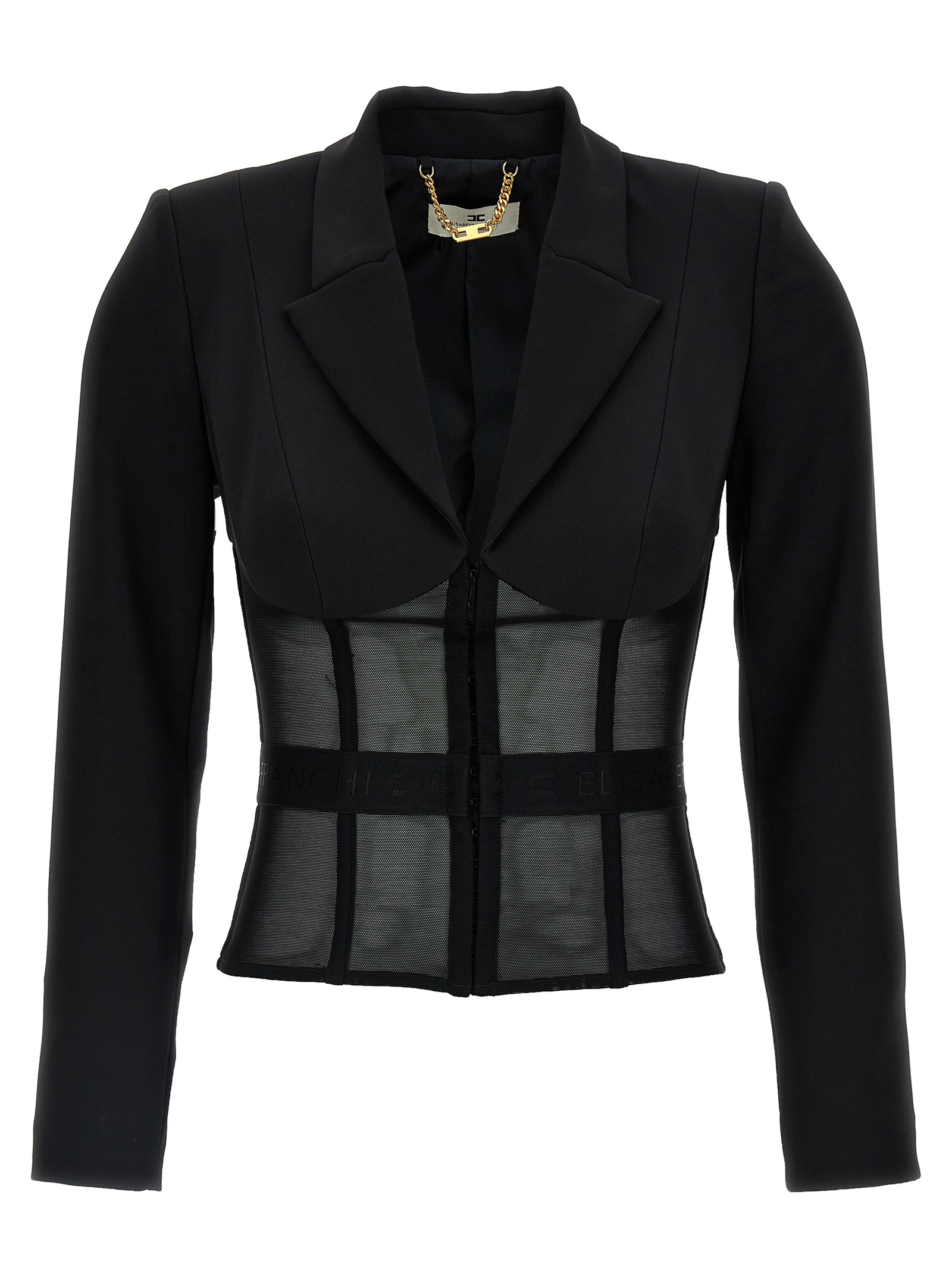 Crêpe and tulle blazer GI13151E2110 (Elisabetta Franchi / スーツ・ジャケット ) | Elisabetta Franchi (エリザベッタ フランキ)
