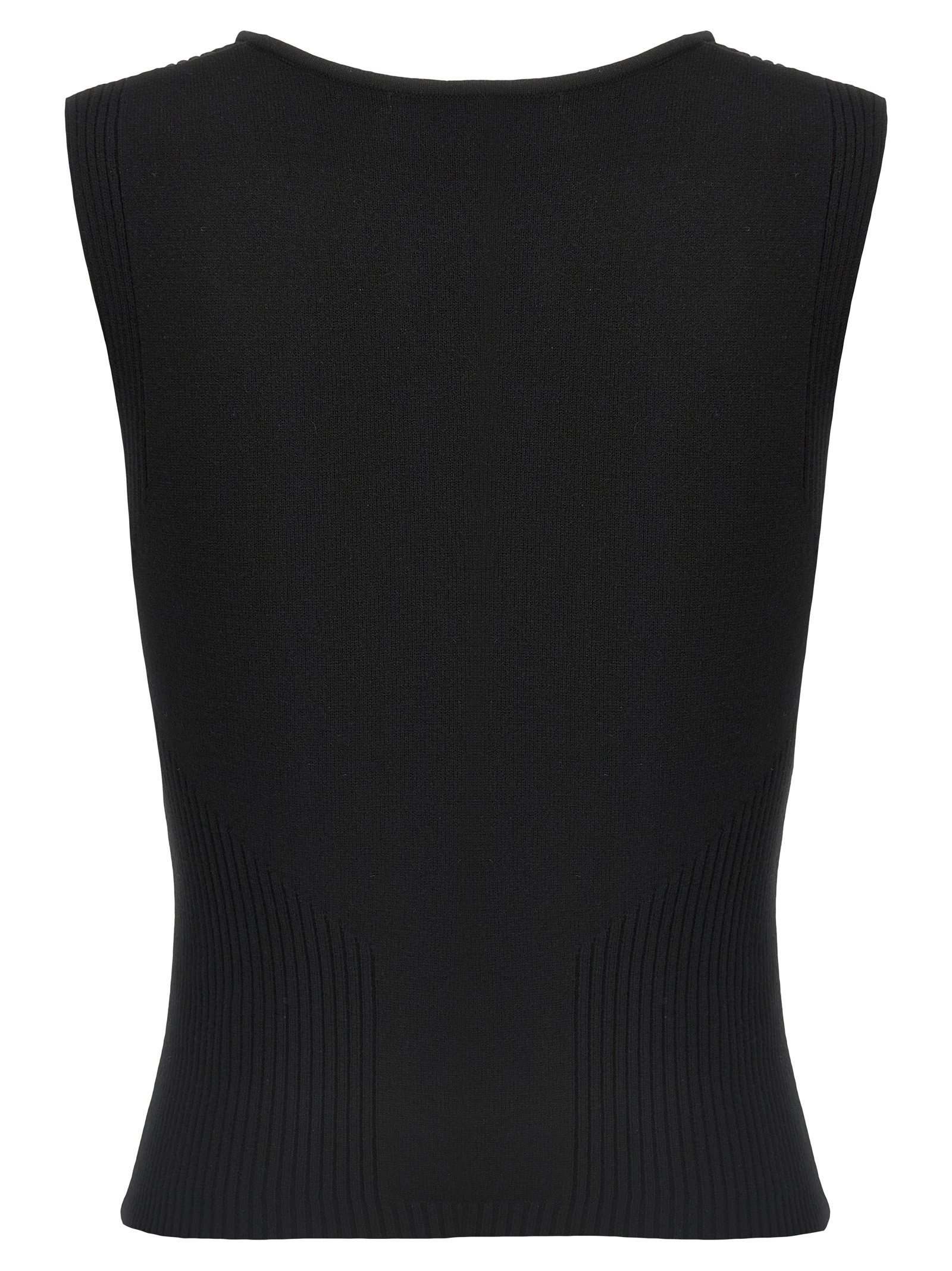 'Moon Jewelry Knit Open Neck' top WTK058ACKNI0514BK99 (MARINE SERRE / タンクトップ・キャミソール ) | MARINE SERRE (マリーン セル)(1)