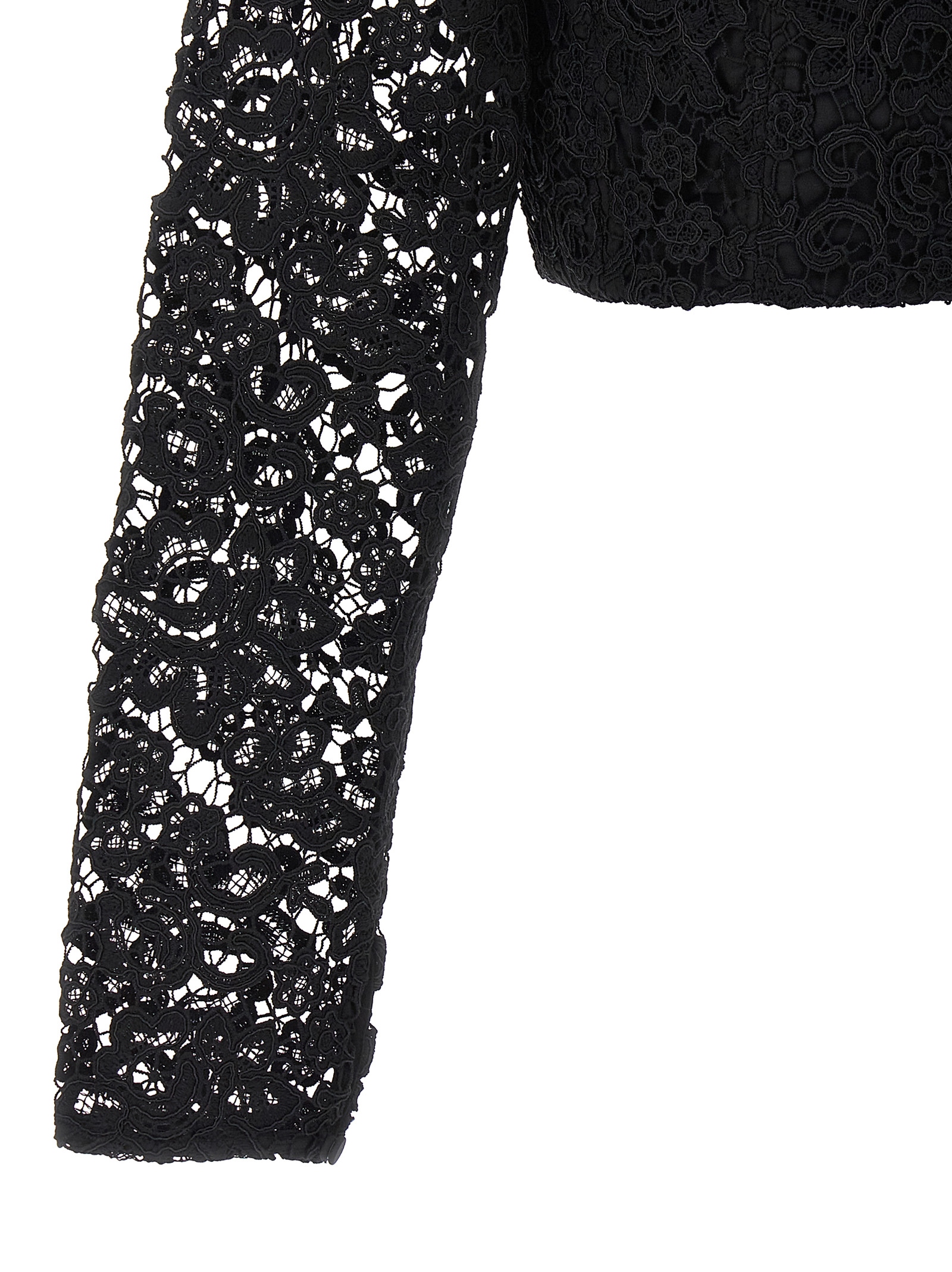 Top 'Black Lace Tie Neck Crop' AW23002TBBLACK (self-portrait / Tシャツ・カットソー ) | self-portrait (セルフ・ポートレイト)(3)