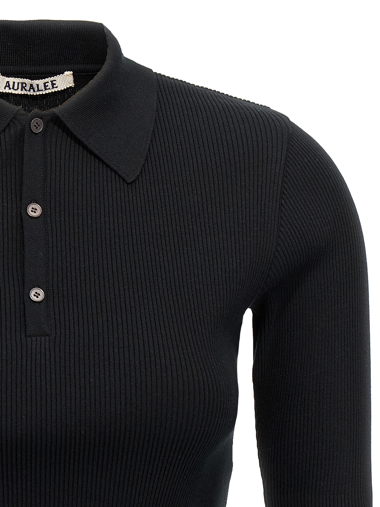 Ribbed polo shirt A00P01HRBLACK (AURALEE / ポロシャツ ) | AURALEE (オーラリー)(2)