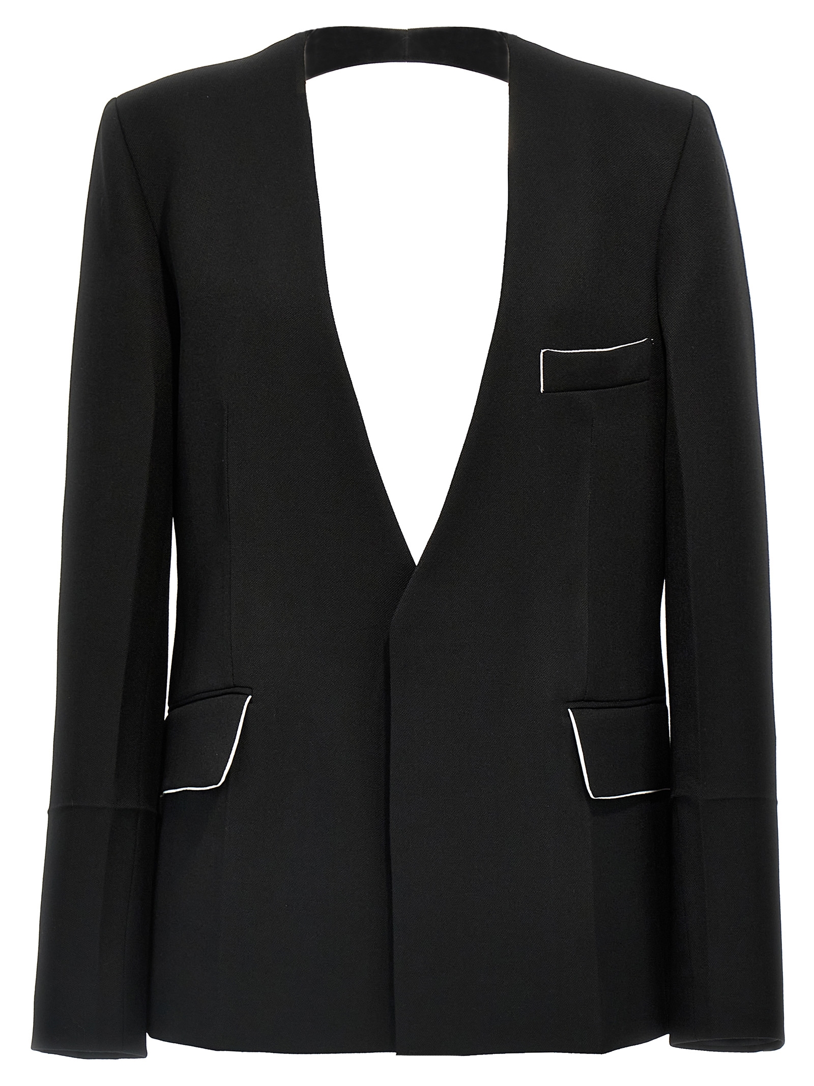 'Shrunken Collarless Open-Back' blazer 1424WJK006125ABLACK (VICTORIA BECKHAM / ブレザー・ジャケット ) | VICTORIA BECKHAM (ヴィクトリア ベッカム)