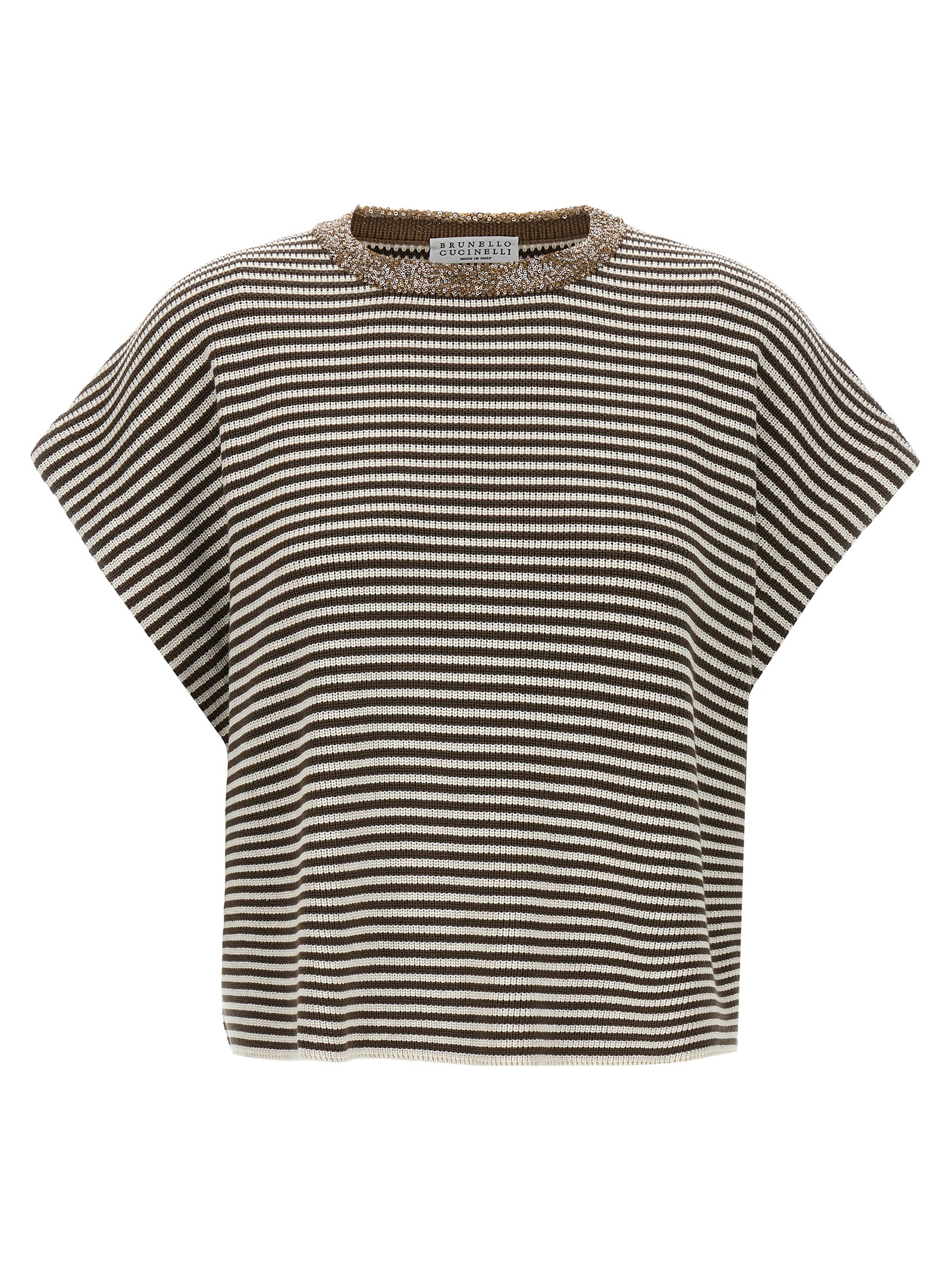 'Dazzling Collar Insert' T-shirt M19253620CHD54 (Brunello Cucinelli / Tシャツ・カットソー ) | Brunello Cucinelli (ブルネロ・クチネリ)