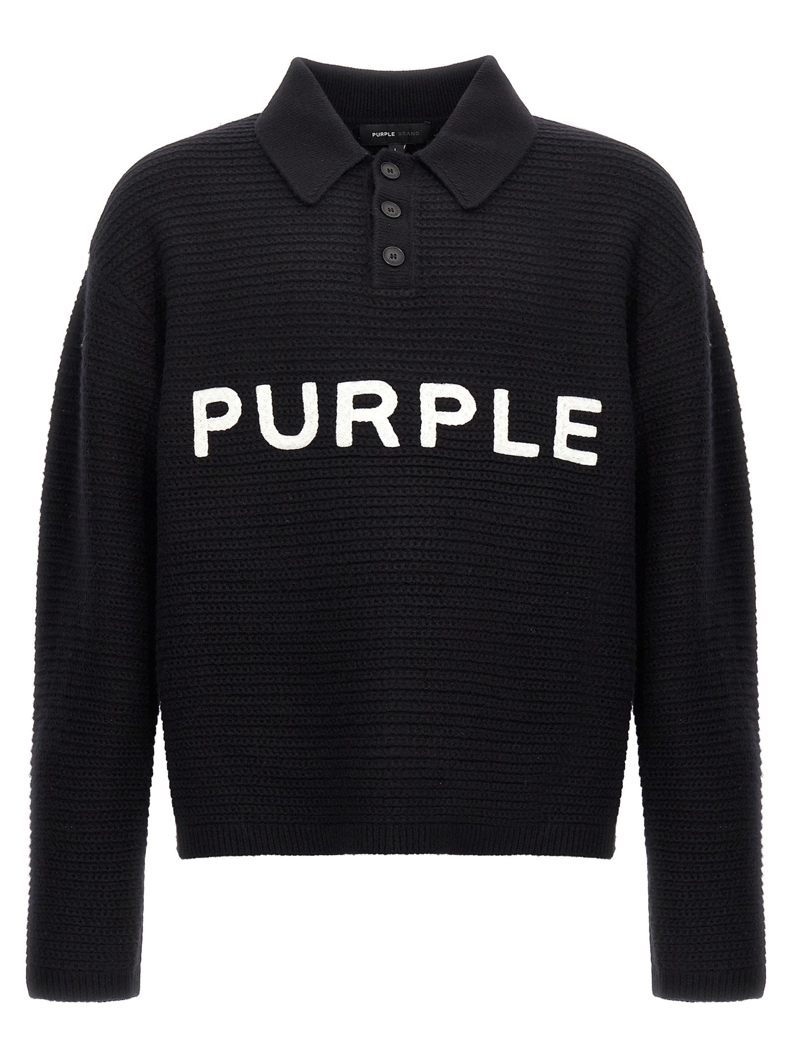 Logo embroidery sweater M7033EWBB424BLACK (PURPLE / ニット・セーター・カーディガン ) | PURPLE (パープル)