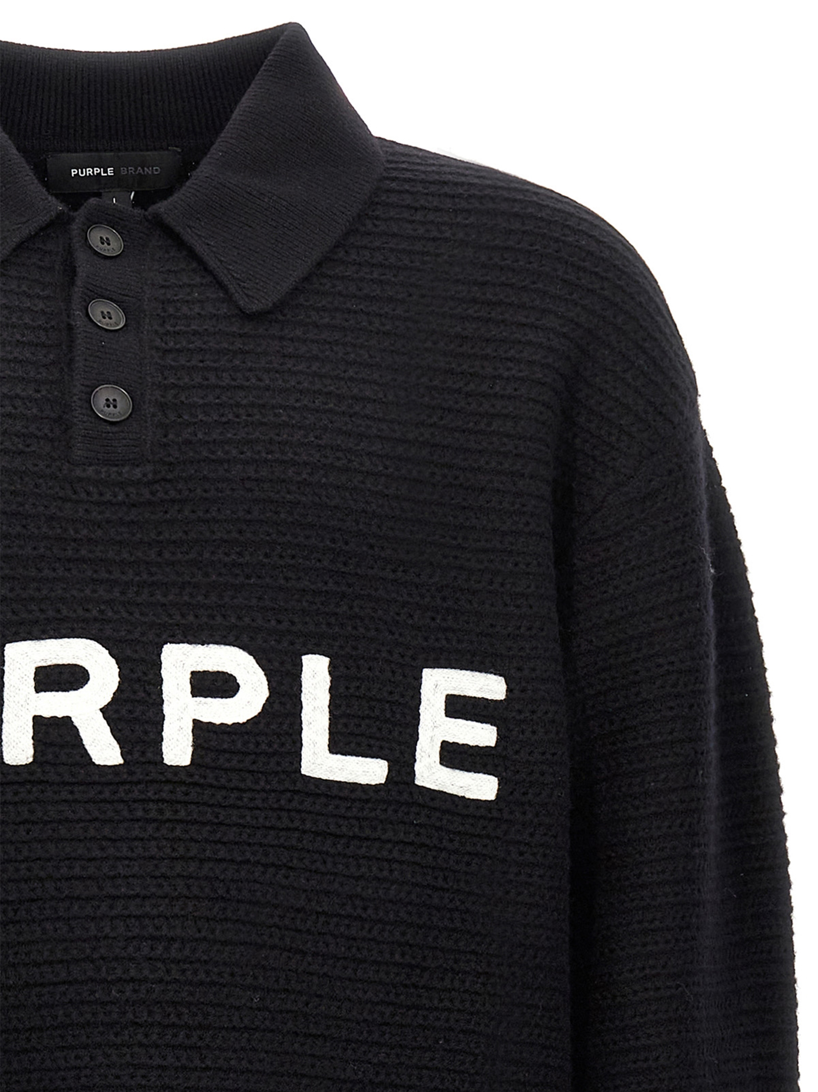 Logo embroidery sweater M7033EWBB424BLACK (PURPLE / ニット・セーター・カーディガン ) | PURPLE (パープル)(2)
