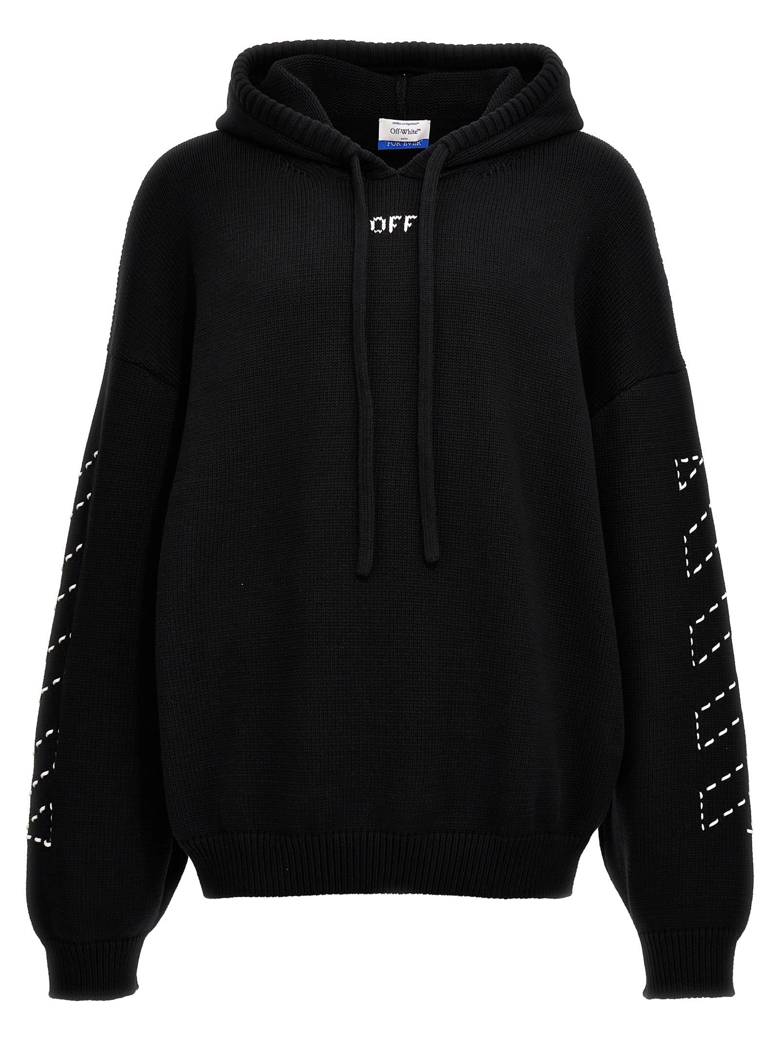 'Stitch Arr Diags' hooded sweater OMHU024C99KNI00110611061 (Off-White / ニット・セーター・カーディガン ) | Off-White (オフホワイト)