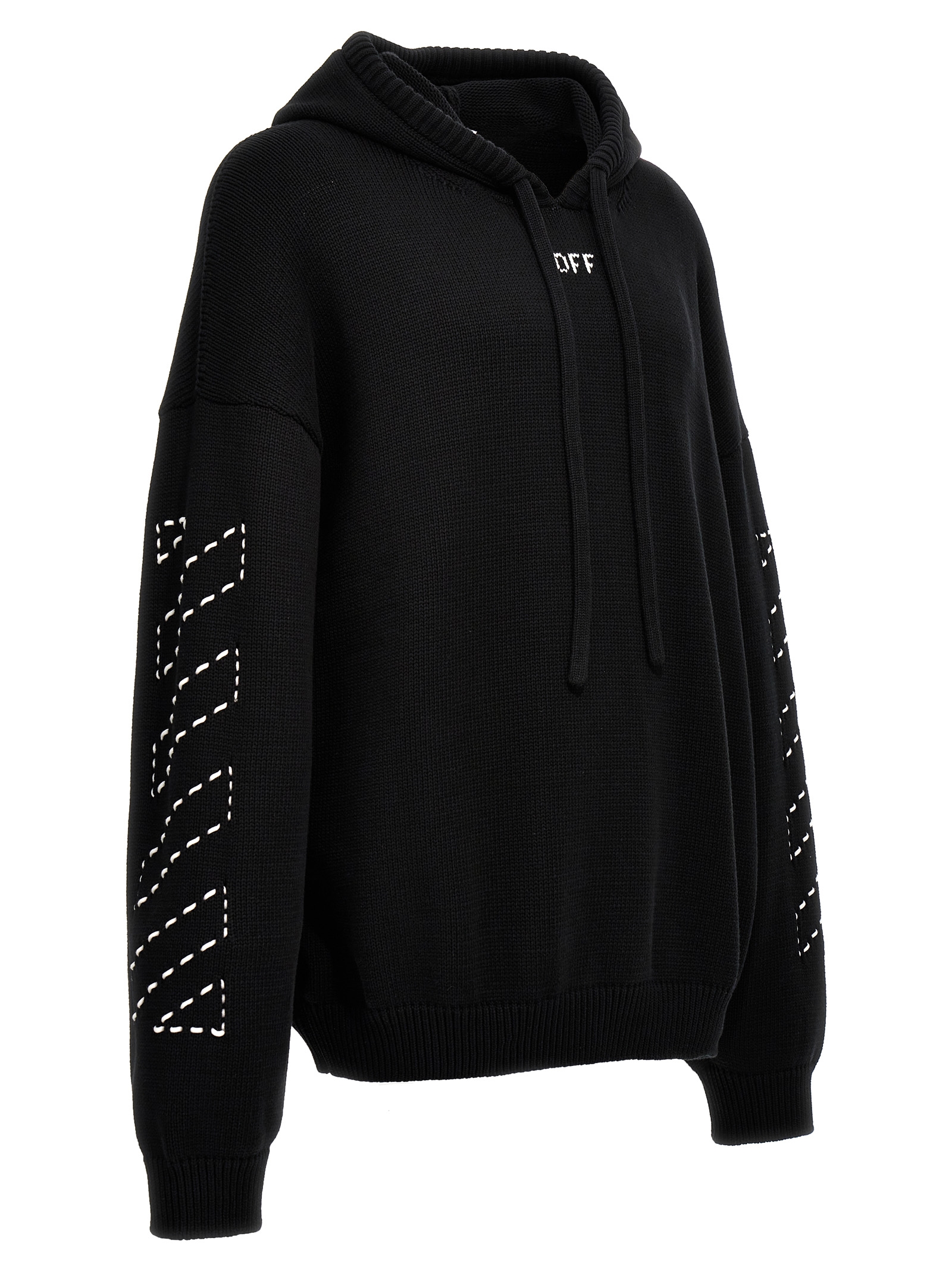 'Stitch Arr Diags' hooded sweater OMHU024C99KNI00110611061 (Off-White / ニット・セーター・カーディガン ) | Off-White (オフホワイト)(2)