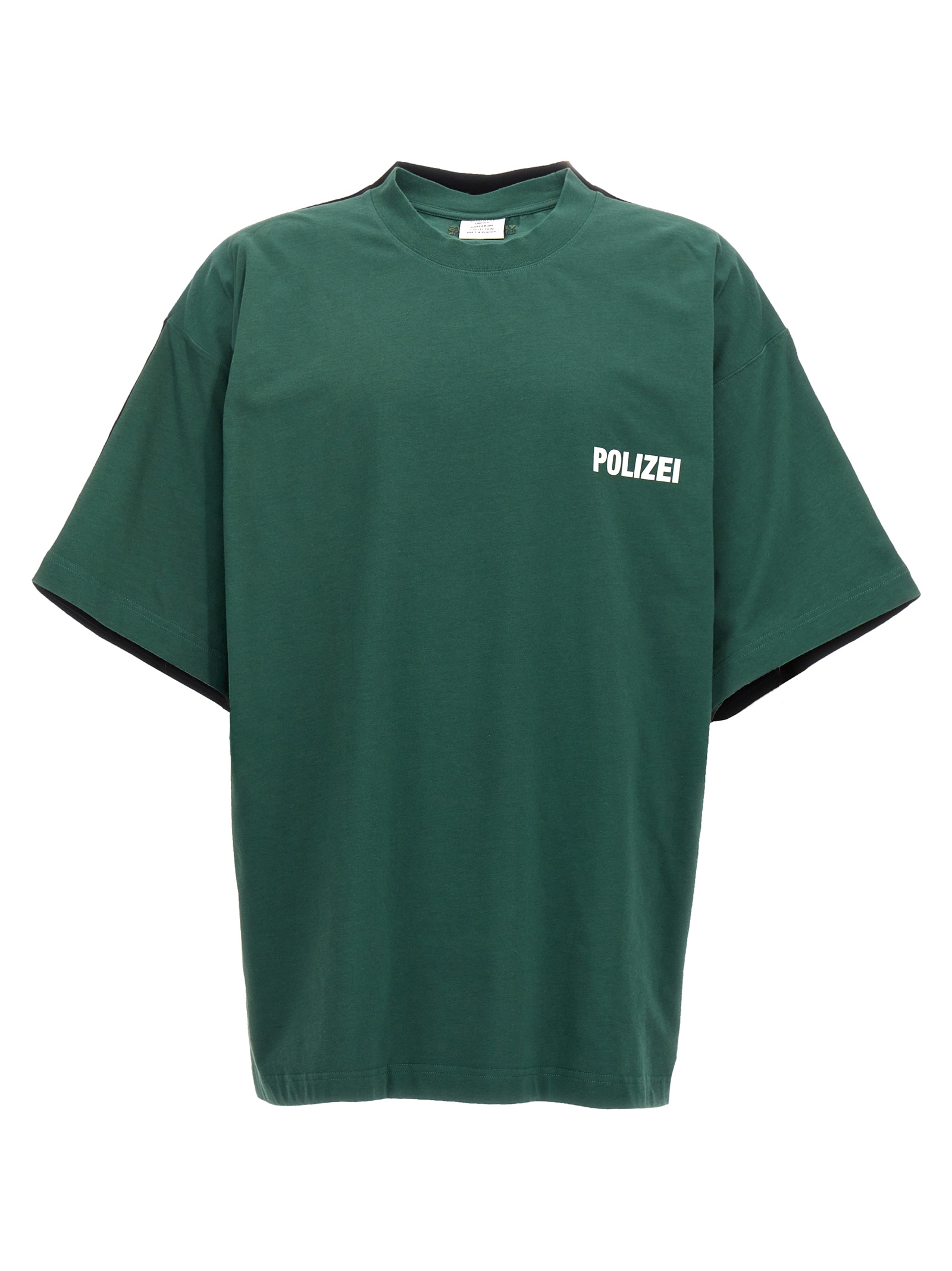 'Polizei/Securite' T-shirt UA65TR423GPOLIZEIGREENBLACK (VETEMENTS / Tシャツ・カットソー ) | VETEMENTS (ヴェトモン)