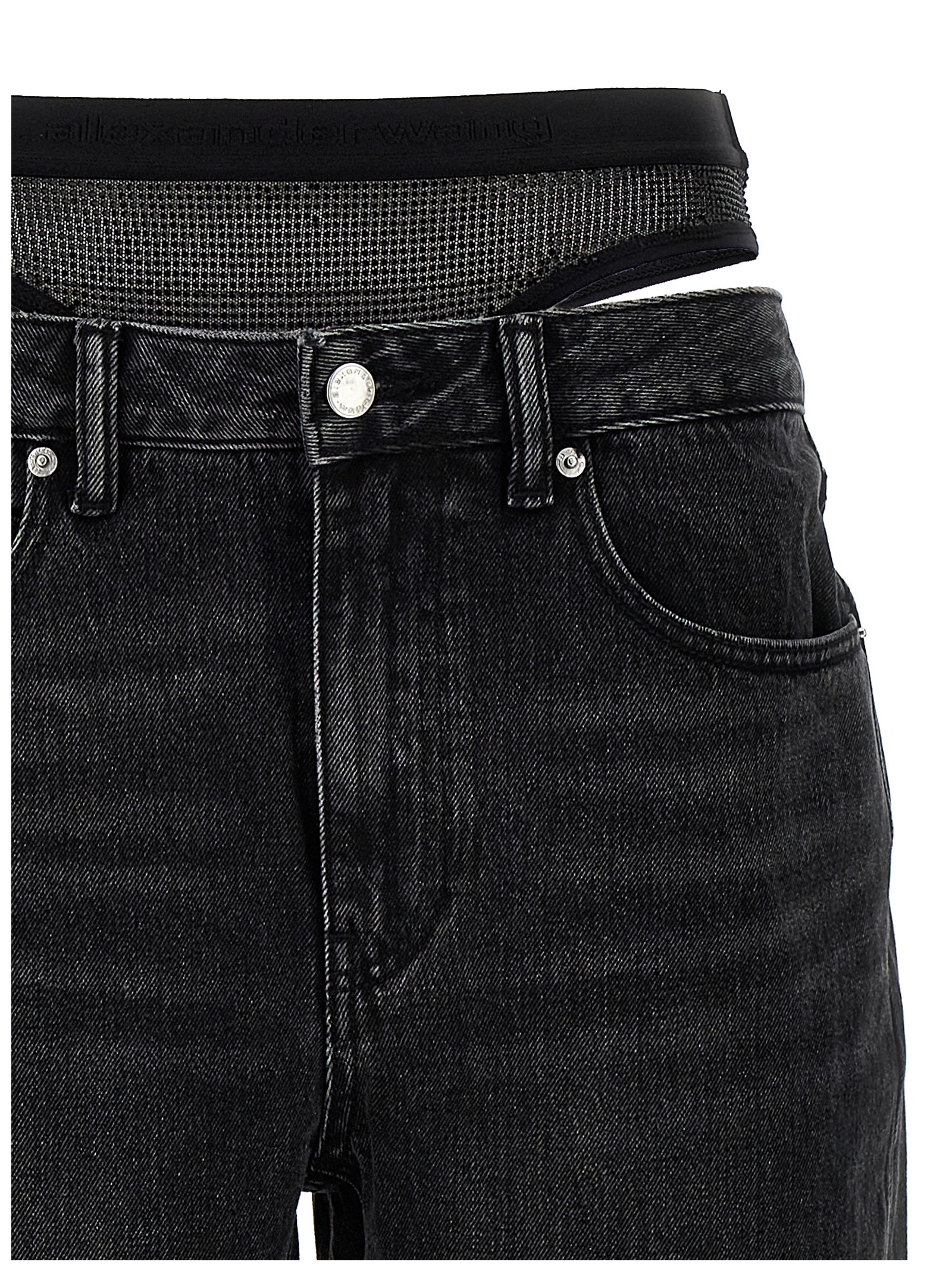 'Slit Hem Prestyle Hotfix Mesh Undie' jeans 4DC4244475015 (alexanderwang / ジーンズ ) | alexanderwang (アレキサンダーワン)(2)