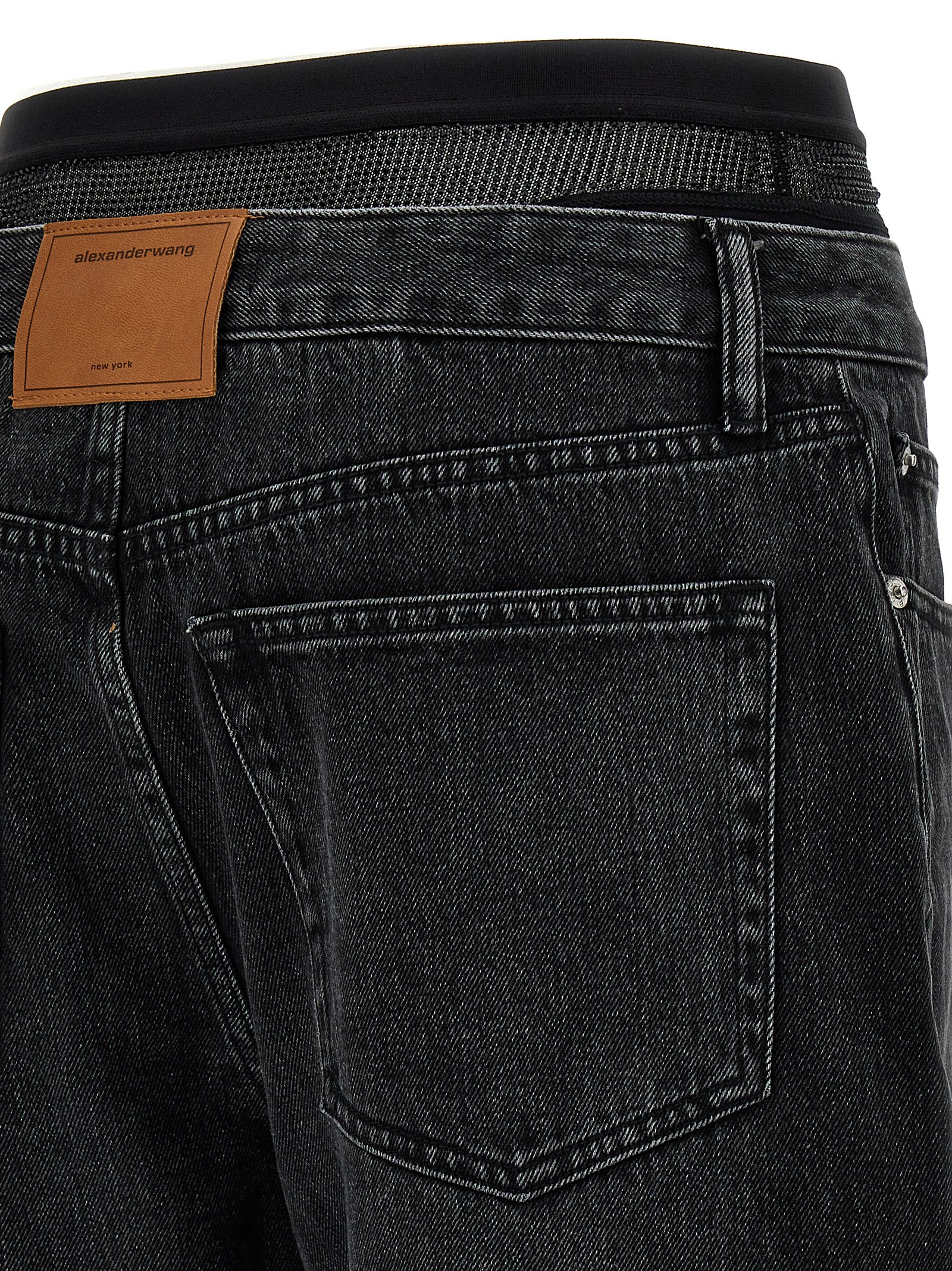 'Slit Hem Prestyle Hotfix Mesh Undie' jeans 4DC4244475015 (alexanderwang / ジーンズ ) | alexanderwang (アレキサンダーワン)(3)