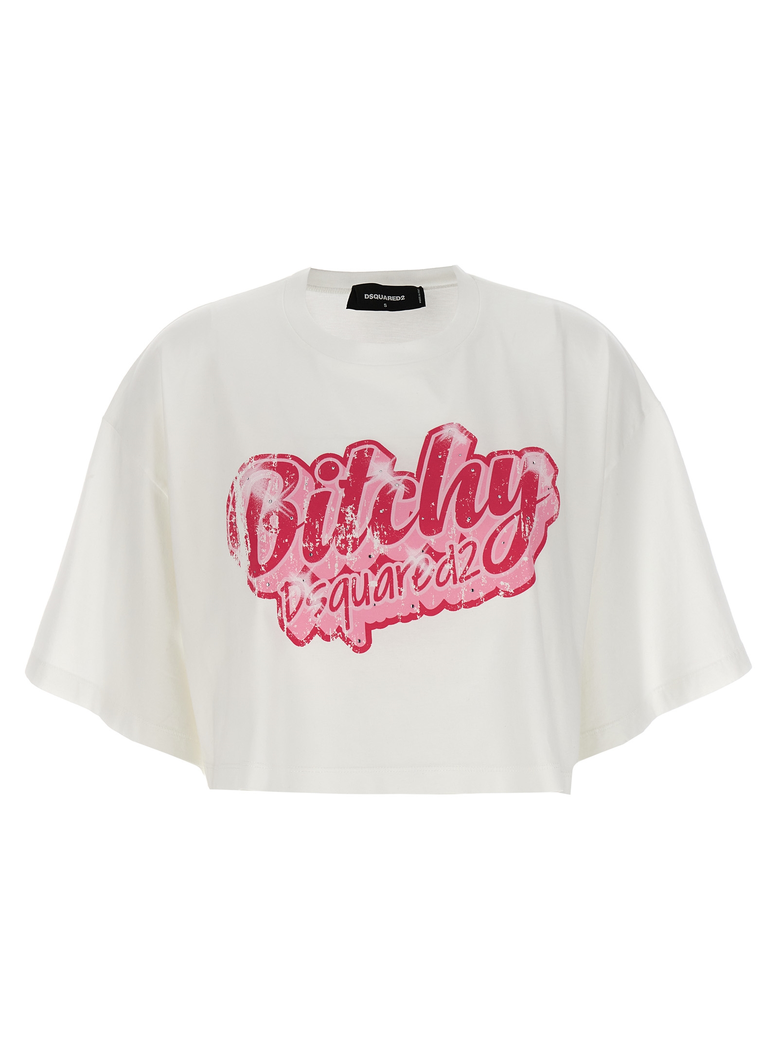 Logo print cropped T-shirt S75GD0397S24662100 (Dsquared2 / Tシャツ・カットソー ) | Dsquared2 (ディースクエアード)