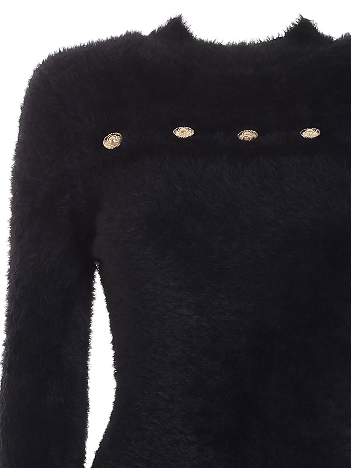 Teddy effect dress in black 71HAO822CM07H899 (VERSACE JEANS COUTURE / ワンピース・ドレス・オールインワン ) | VERSACE JEANS COUTURE (ヴェルサーチェ ジーンズ クチュール)(2)