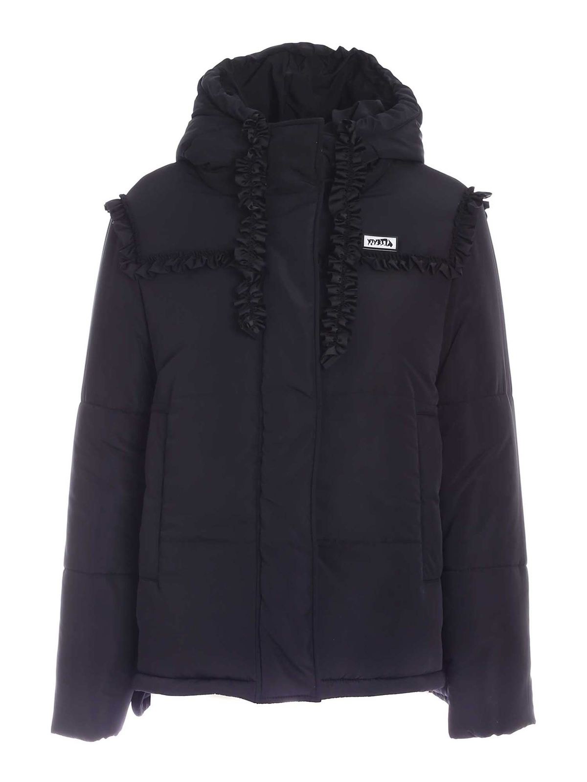 Rouches detailed padded jacket in black 21IV2M0J02150399000 (VIVETTA / カジュアルジャケット・ベスト ) | VIVETTA (ヴィヴェッタ)
