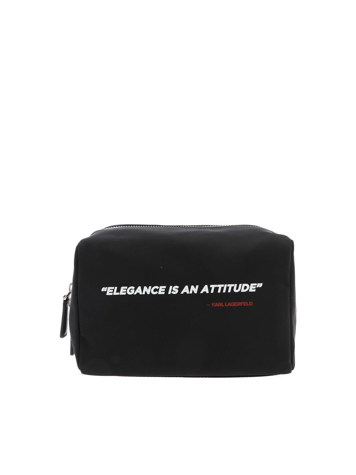 Karl Legend trousse in black 200W3209BLACK (KARL LAGERFELD / クラッチバッグ・ポーチ ) | KARL LAGERFELD (カール・ラガーフェルド)