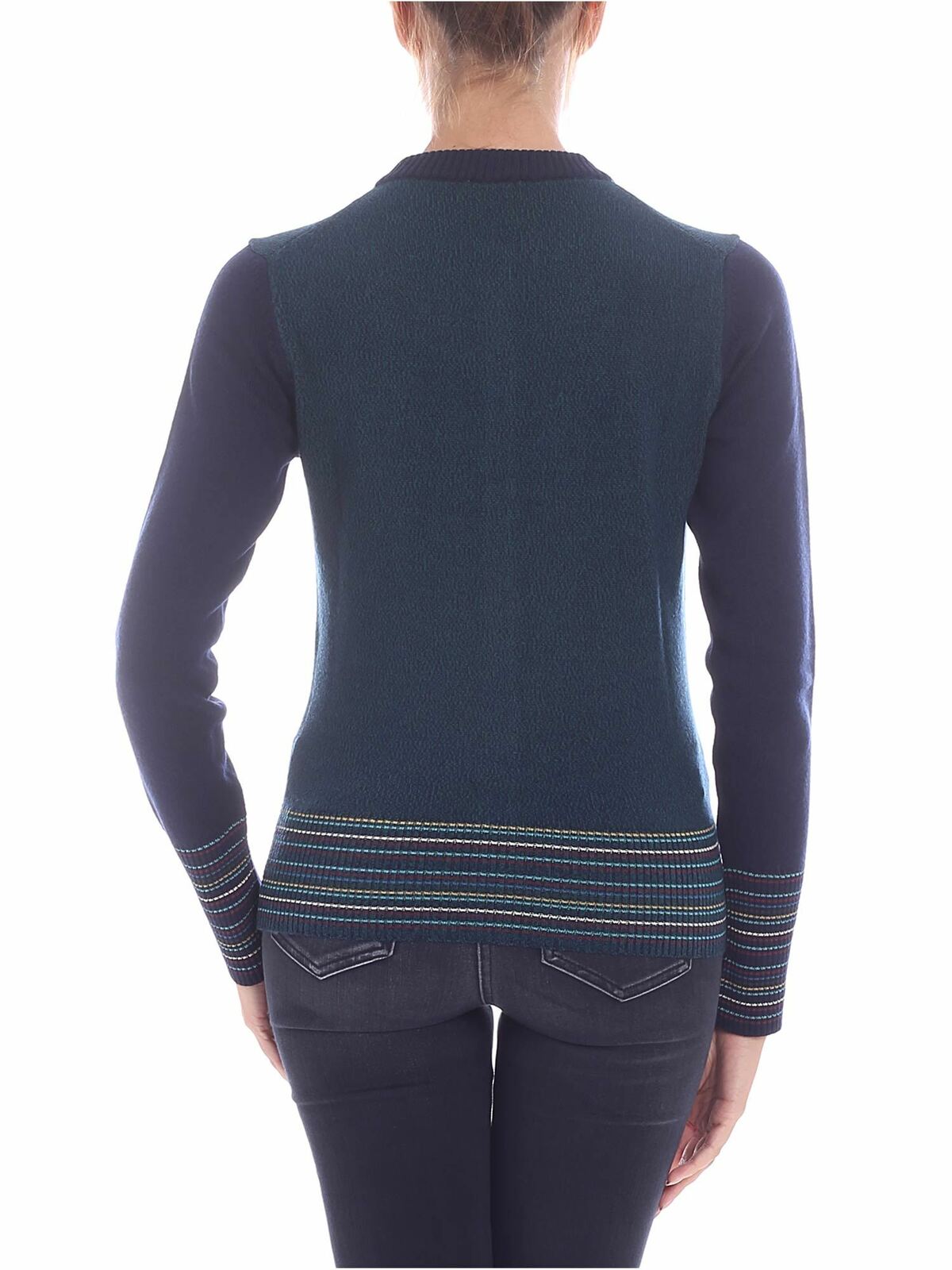 Green cardigan with multicolor edges 2CA57186076 (KENZO / ニット・セーター・カーディガン ) | KENZO (ケンゾー)(2)