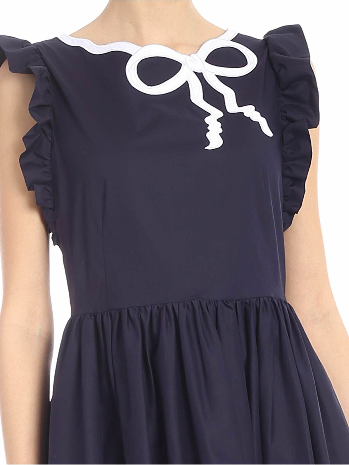 Sona dress in blue with white bow embroidery 91VP5687098 (VIVETTA / ワンピース・ドレス・オールインワン ) | VIVETTA (ヴィヴェッタ)(3)