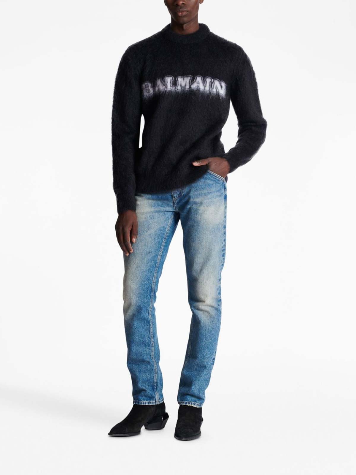 Balmain Logo-Print crewneck BH0KD000KF38EAB (Balmain / ニット・セーター・カーディガン ) | Balmain (バルマン)(1)
