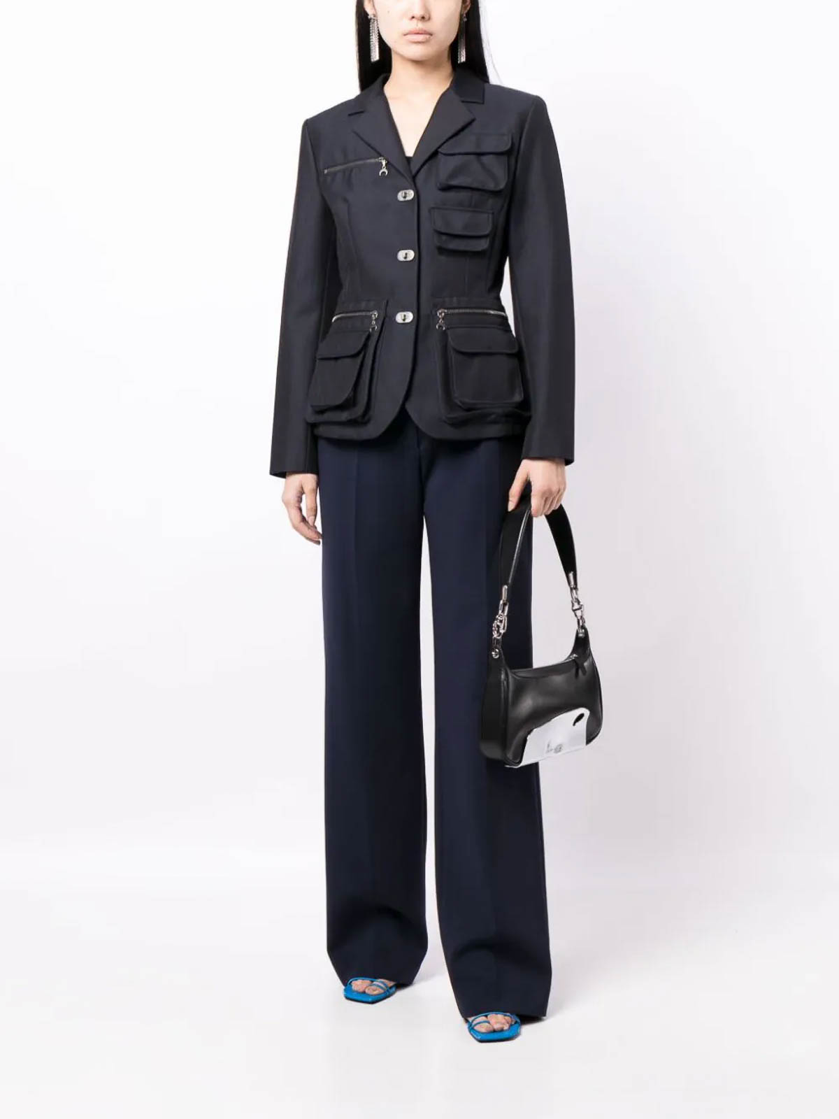 Wide-leg virgin-wool-blend trousers OWCO008F23FAB0014747 (Off-White / パンツ ) | Off-White (オフホワイト)(1)