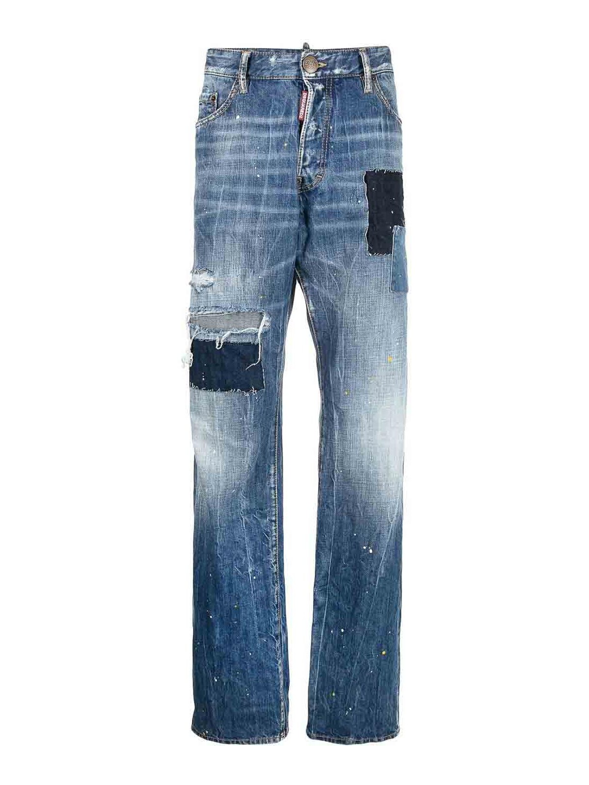 distressed-effect patchwork jeans S74LB1349S30309470 (Dsquared2 / ジーンズ ) | Dsquared2 (ディースクエアード)