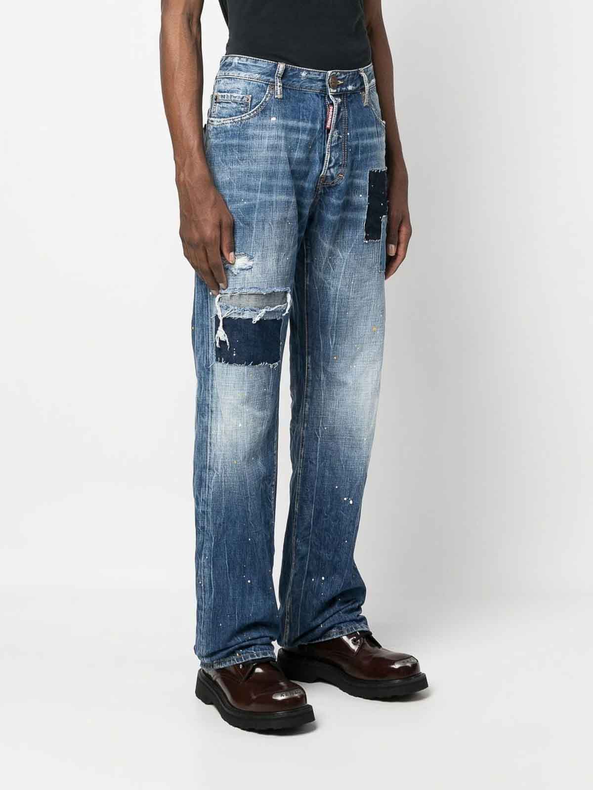 distressed-effect patchwork jeans S74LB1349S30309470 (Dsquared2 / ジーンズ ) | Dsquared2 (ディースクエアード)(2)