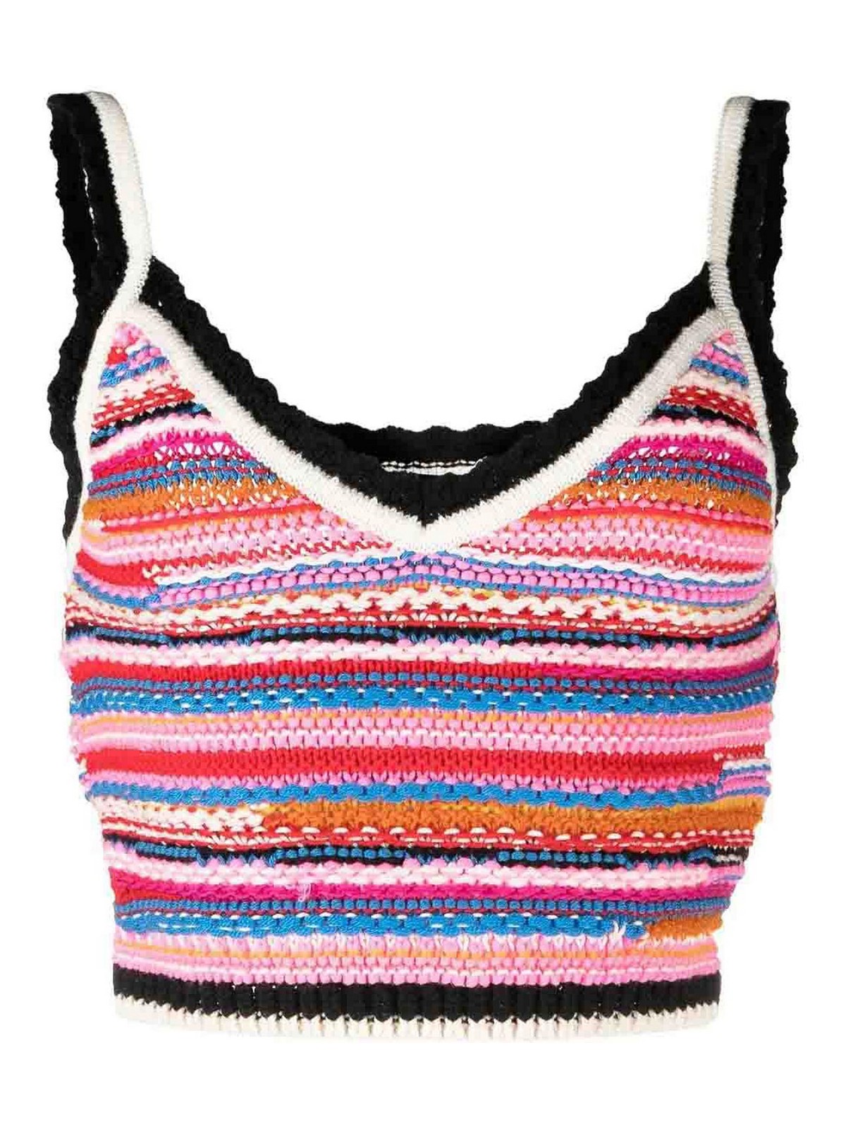 striped crochet-knit vest S75HA1142S18043961 (Dsquared2 / タンクトップ・キャミソール ) | Dsquared2 (ディースクエアード)