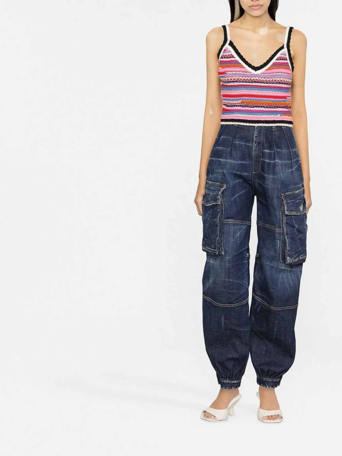 striped crochet-knit vest S75HA1142S18043961 (Dsquared2 / タンクトップ・キャミソール ) | Dsquared2 (ディースクエアード)(1)