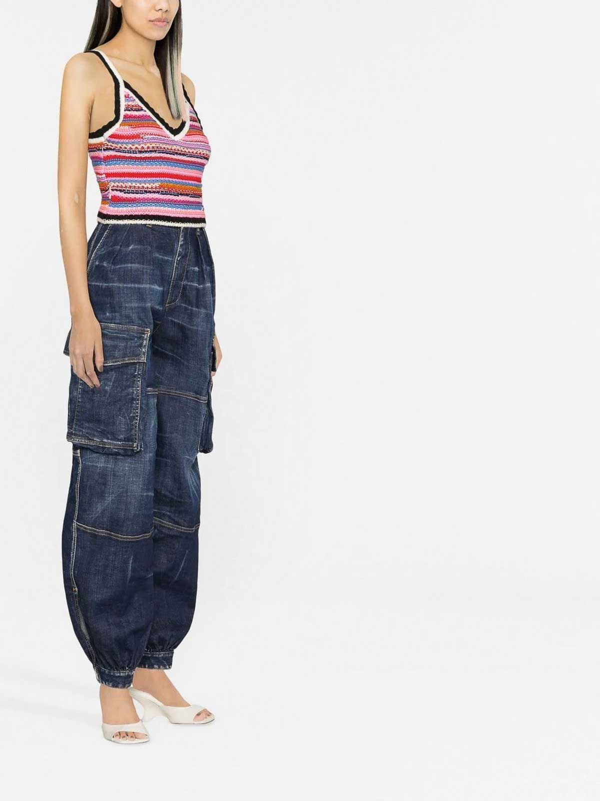 striped crochet-knit vest S75HA1142S18043961 (Dsquared2 / タンクトップ・キャミソール ) | Dsquared2 (ディースクエアード)(2)